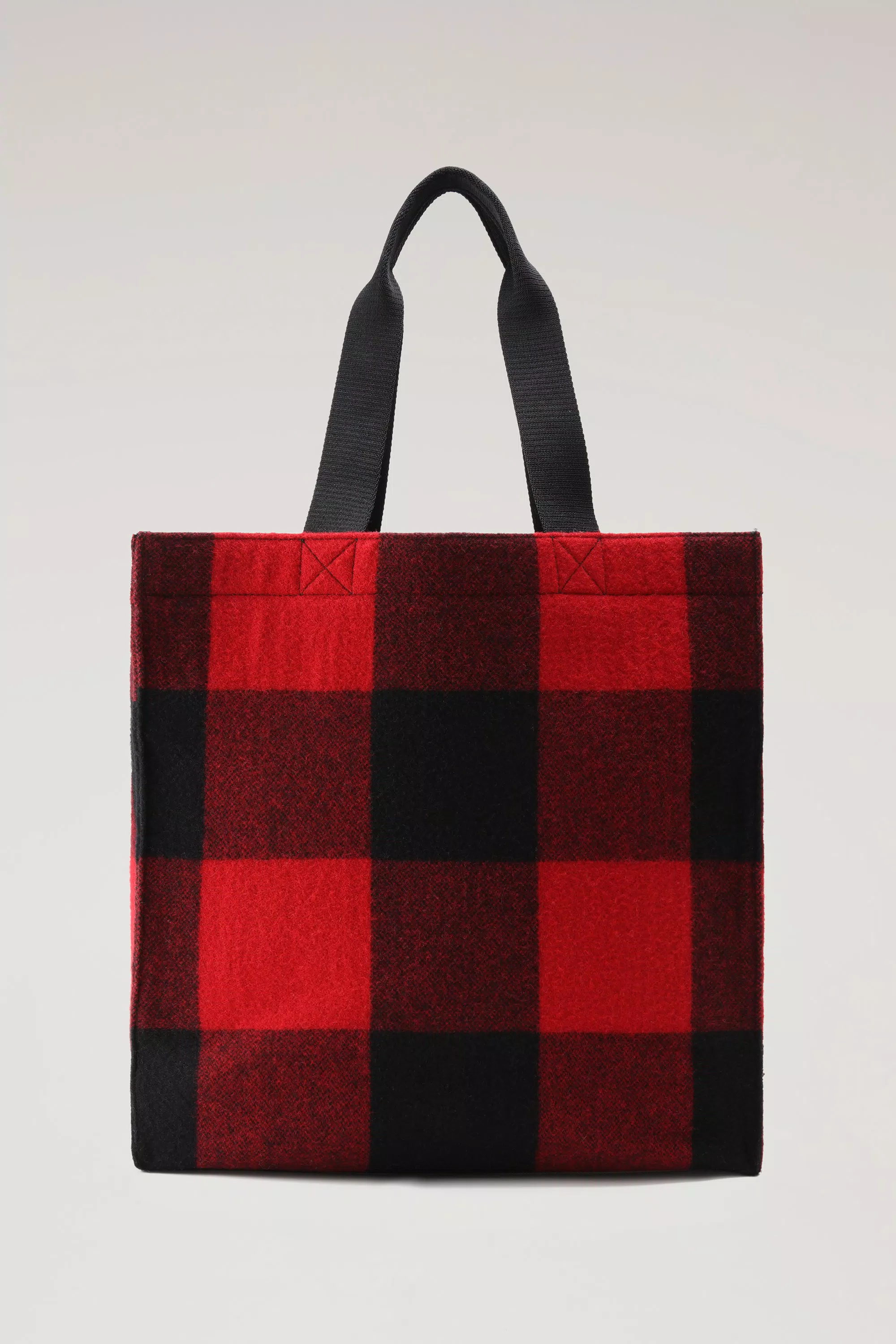 Borsa a Tracolla in Lana Americana a Quadretti Buffalo - Rosso Buffalo