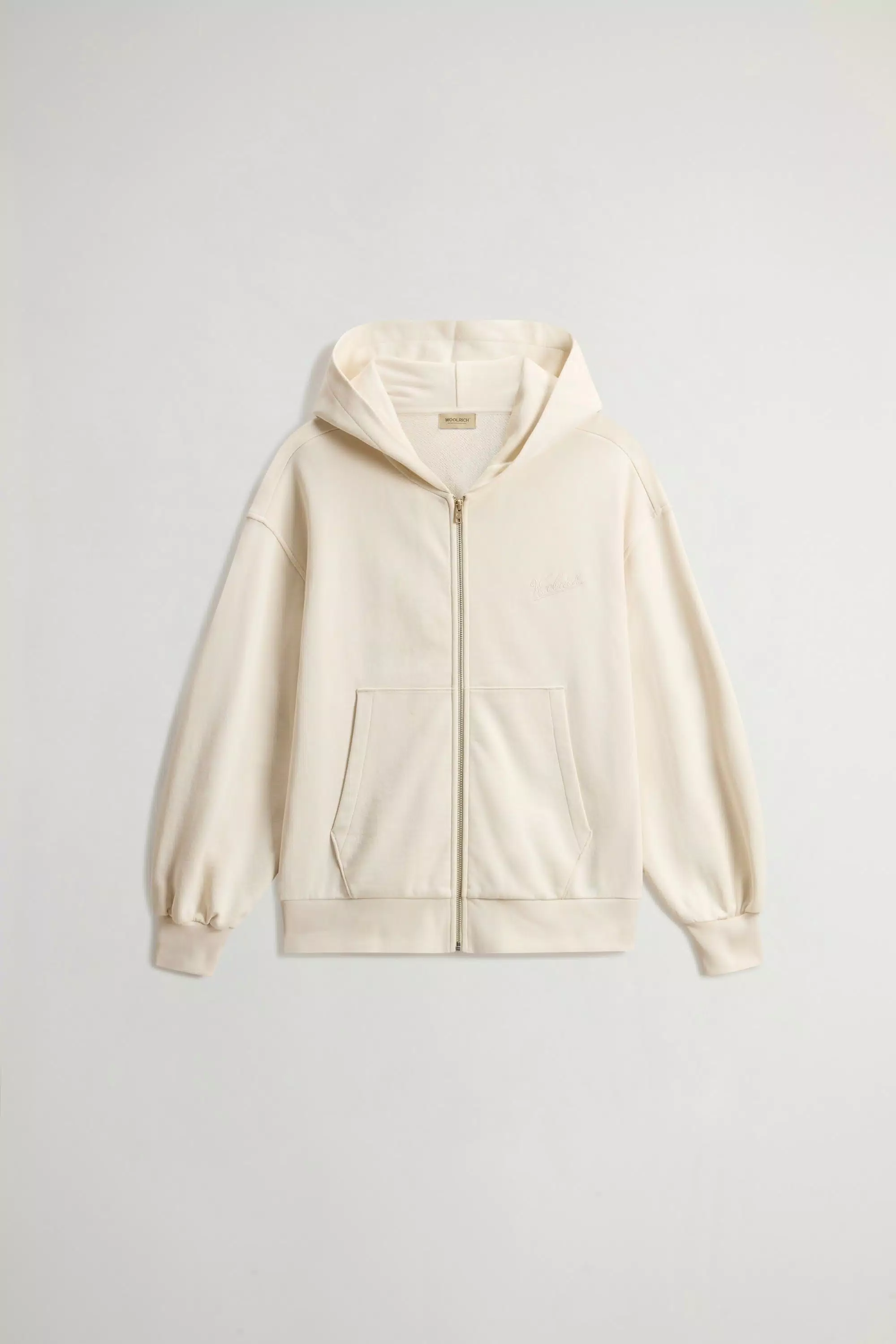 Felpe con Cerniera Integrale in Cotone Puro - Crema Latte