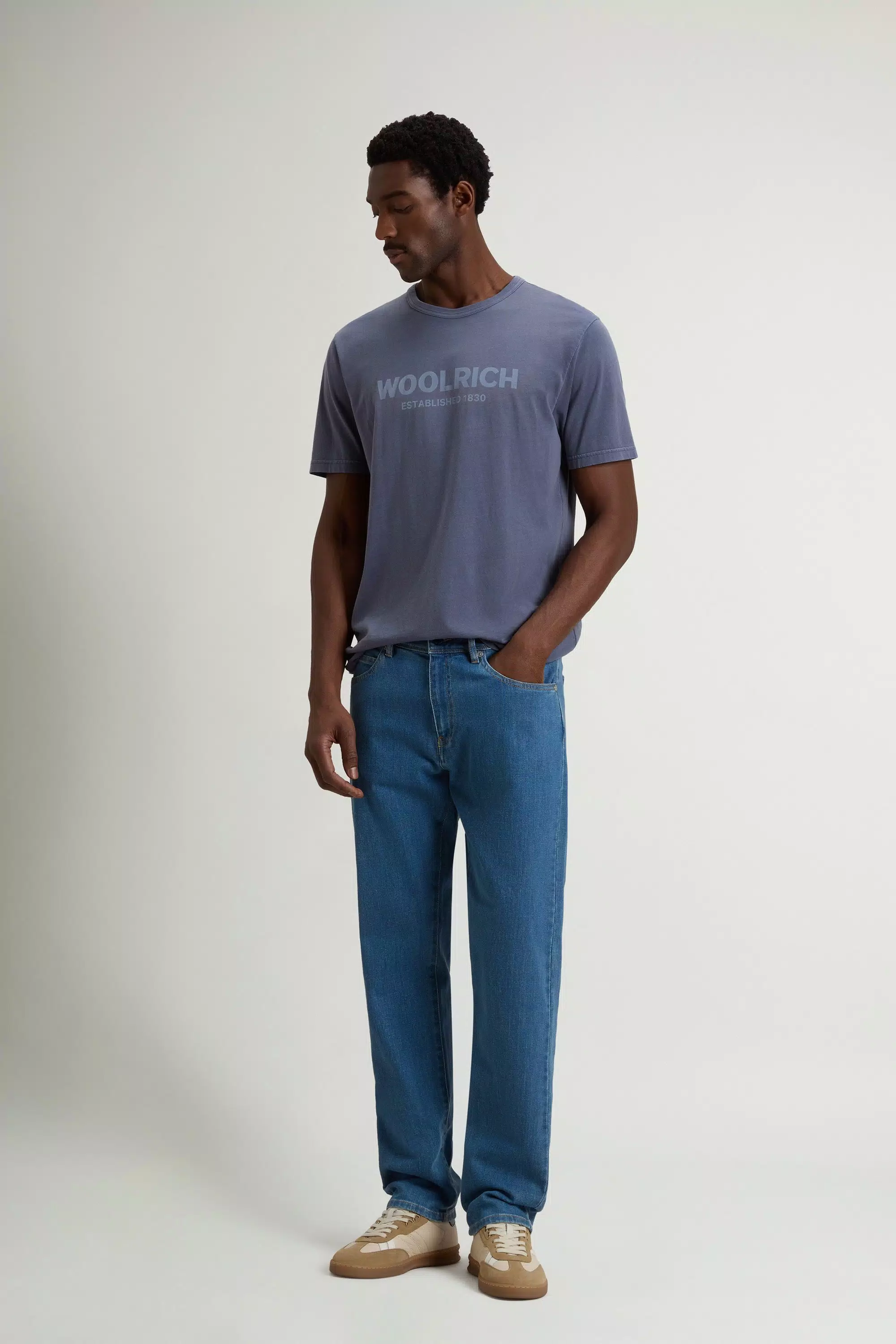Jeans in Denim Elasticizzato - Indaco Chiaro