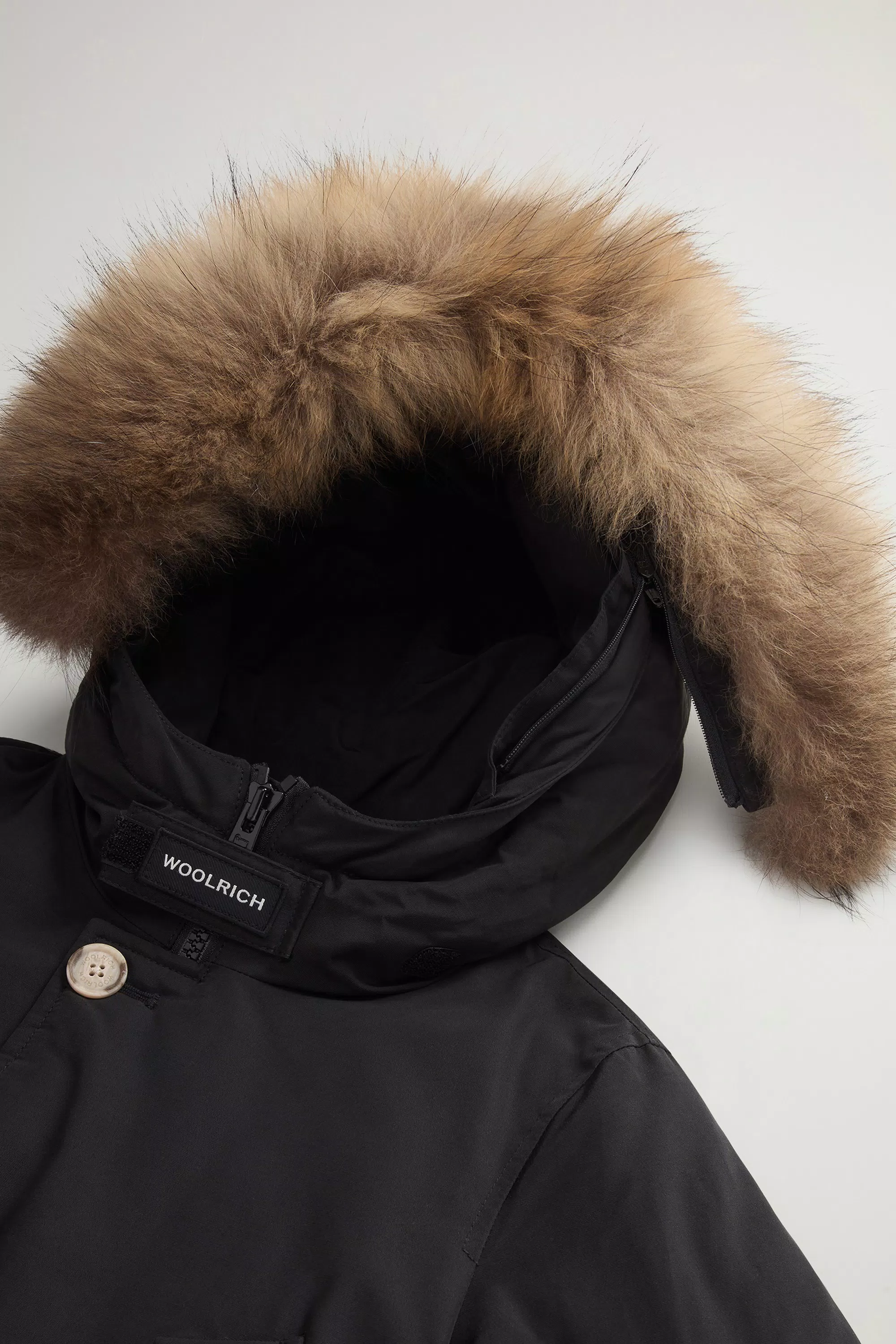 Giubbotto Arctic per Bambini in Tessuto Ramar con Pelliccia Rimovibile - Nero