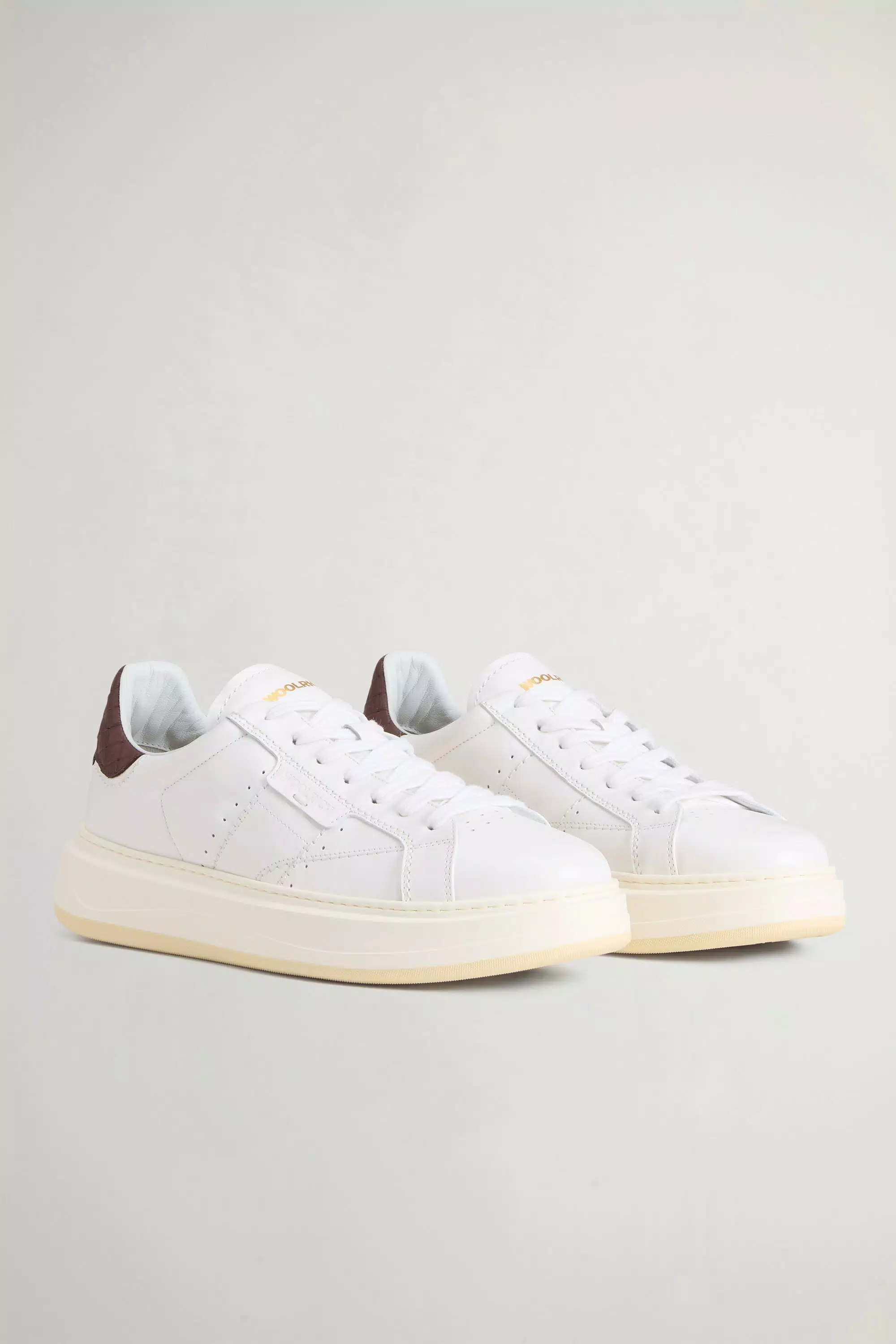 Scarpe da Ginnastica Arrow in Cuoio di Vitello - Marrone Scuro Bianco