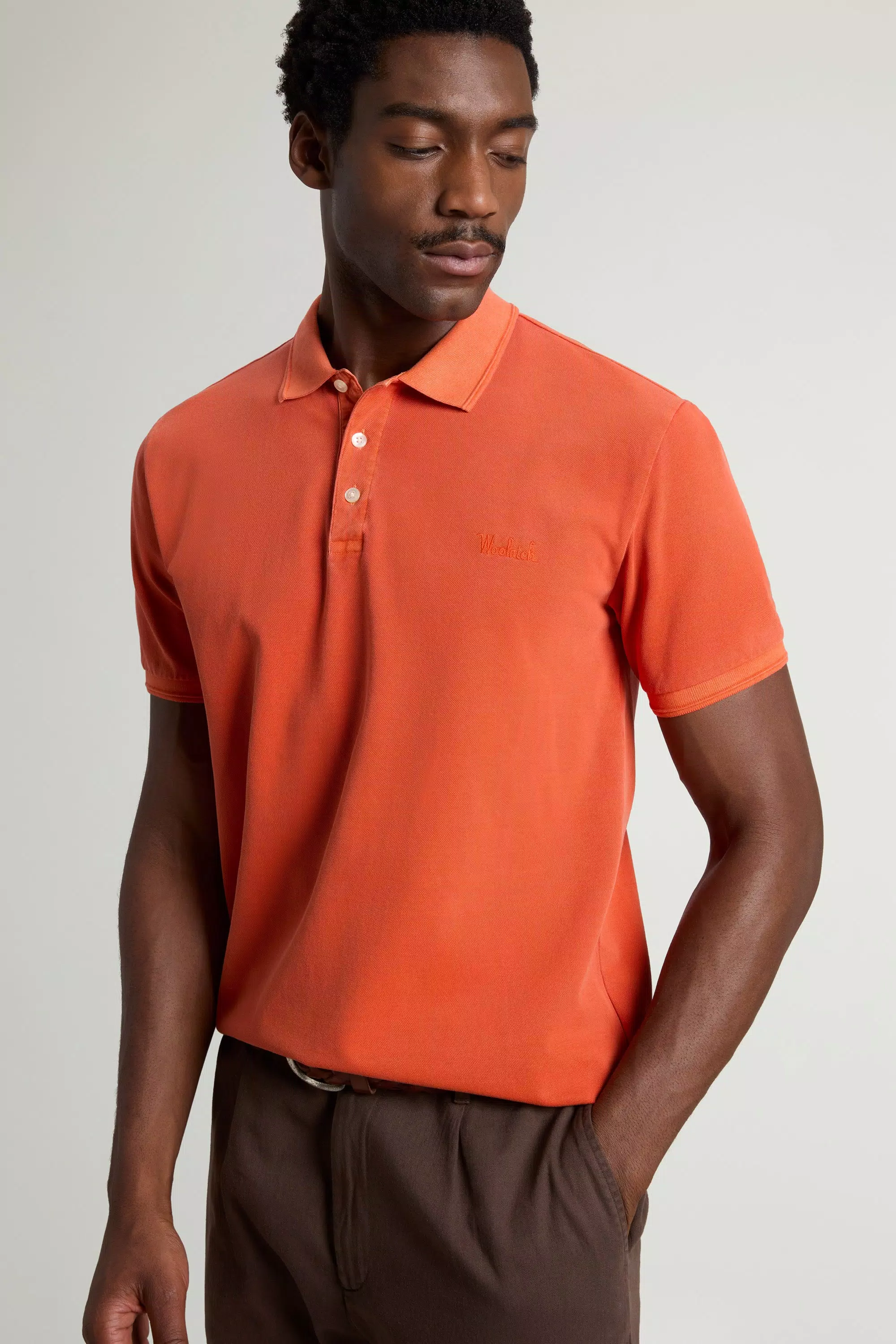 Maglietta Polo Mackinack in Cotone Piqué Elasticizzato - Zucca Purè Finita