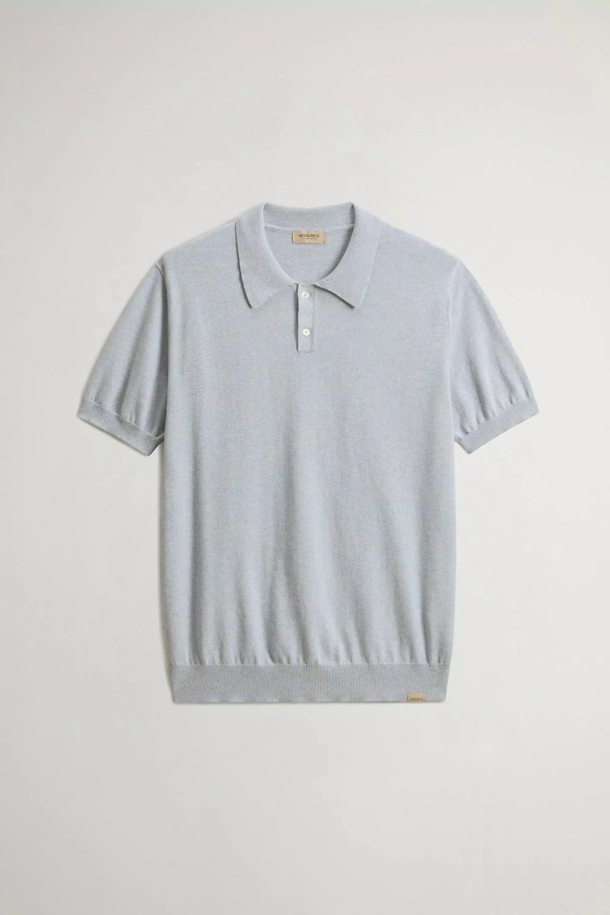 Polo in Cotone 100% Maglia - Melange Blu Chiaro