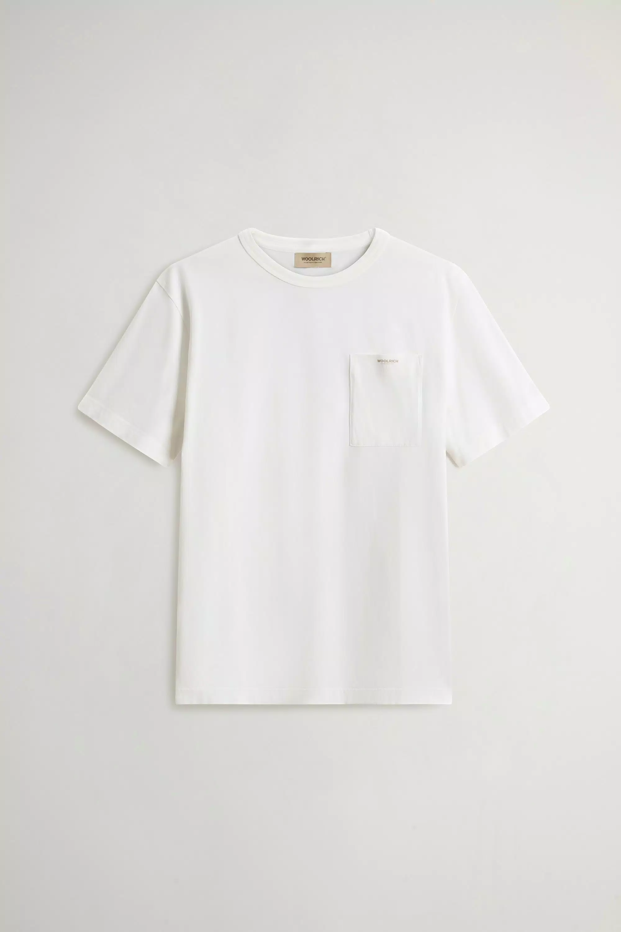 T-Shirt in Cotone Puro con Taschino - Bianco Artico