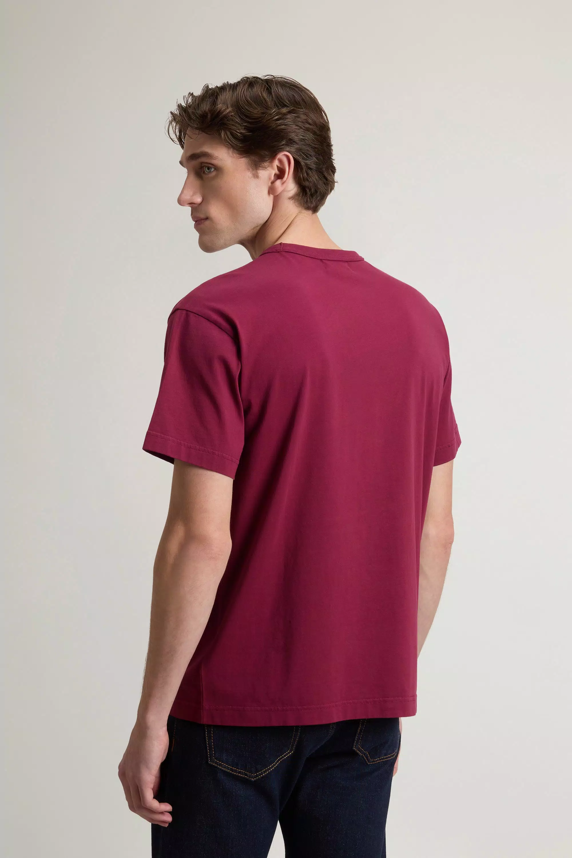T-Shirt in Cotone Puro con Logo - Rododendro
