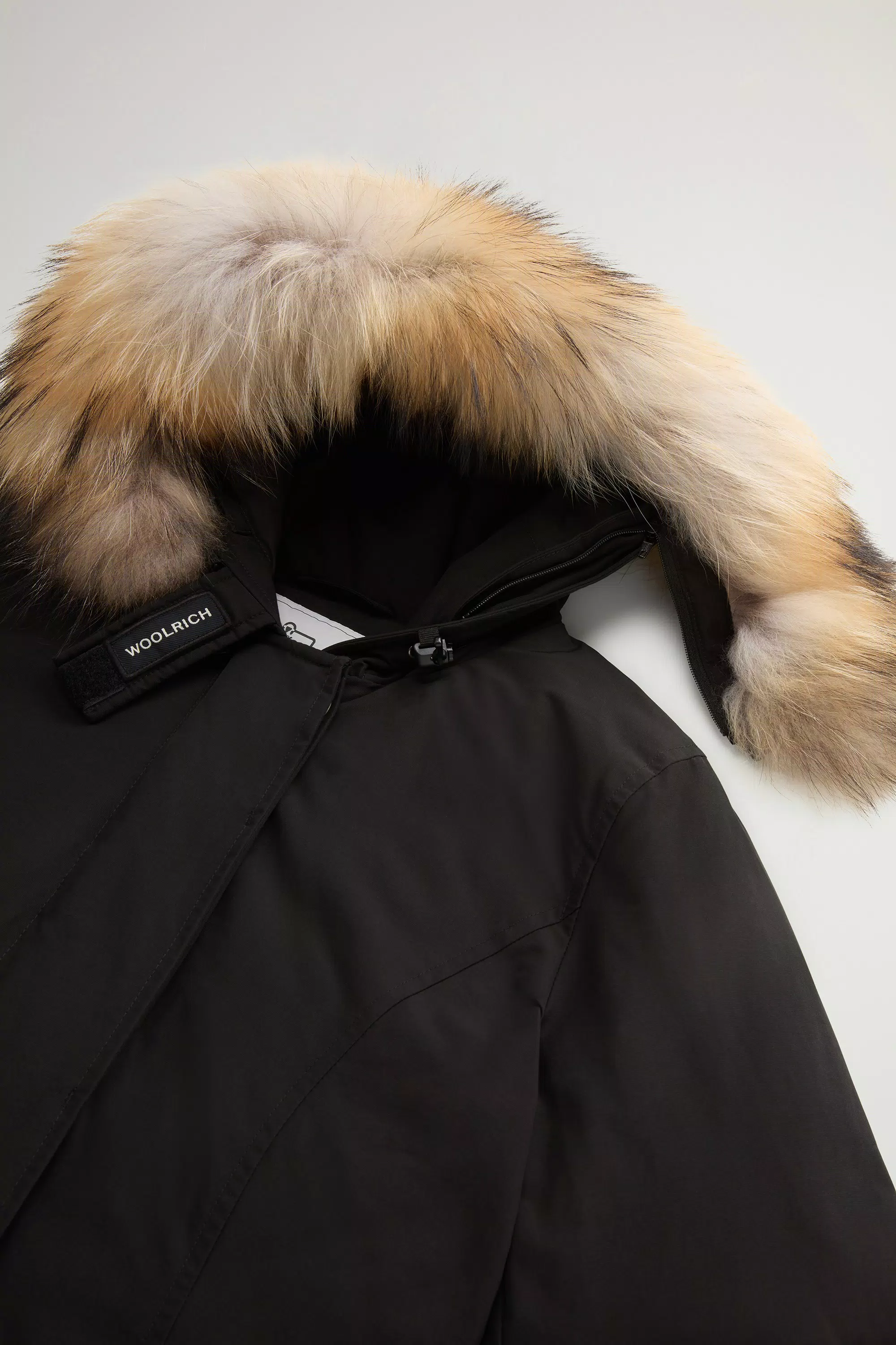 Parka Artica in Tessuto Ramar con Bordo in Pelliccia Rimovibile - Nero