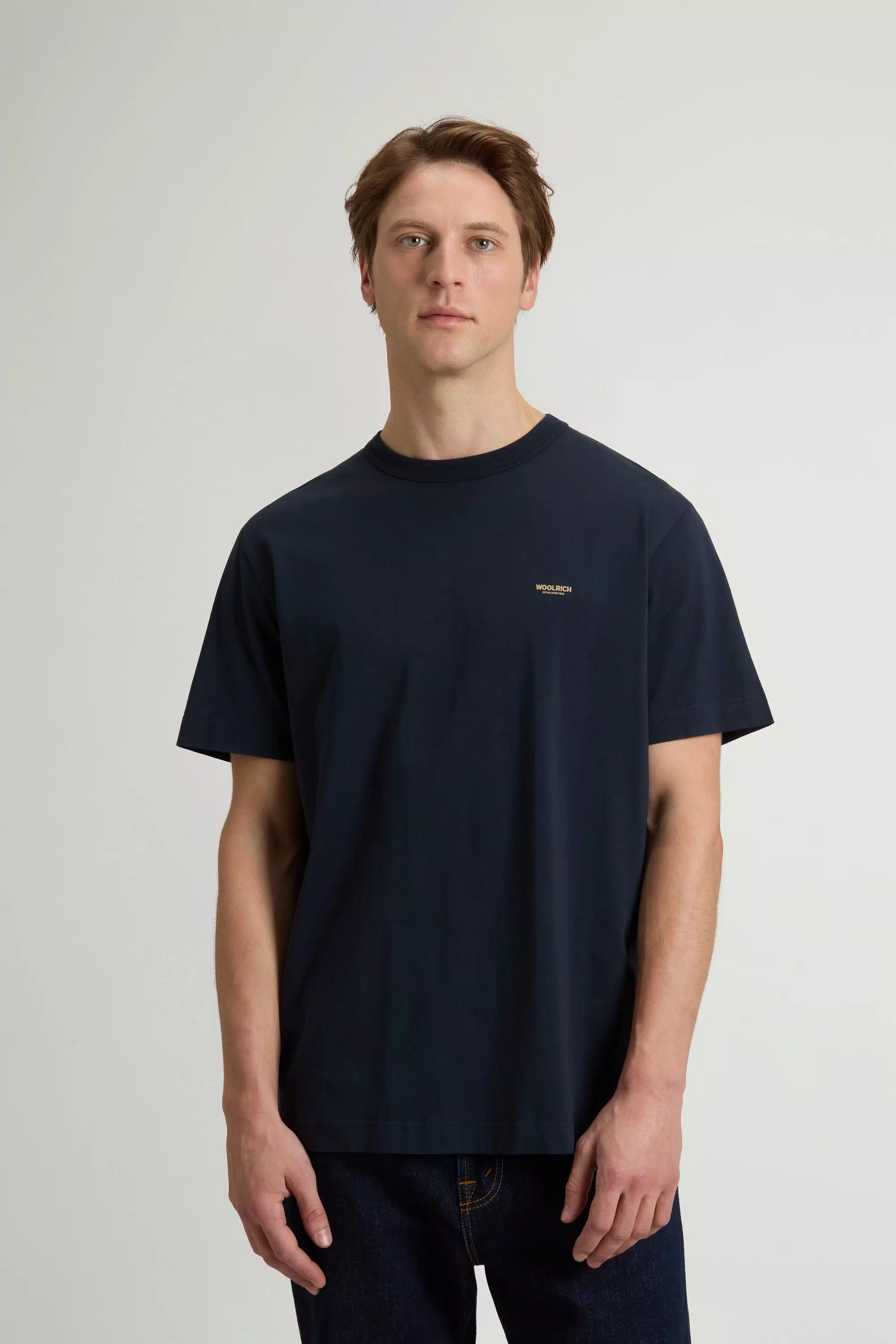 T-Shirt in Cotone Puro con Logo - Melton Blu