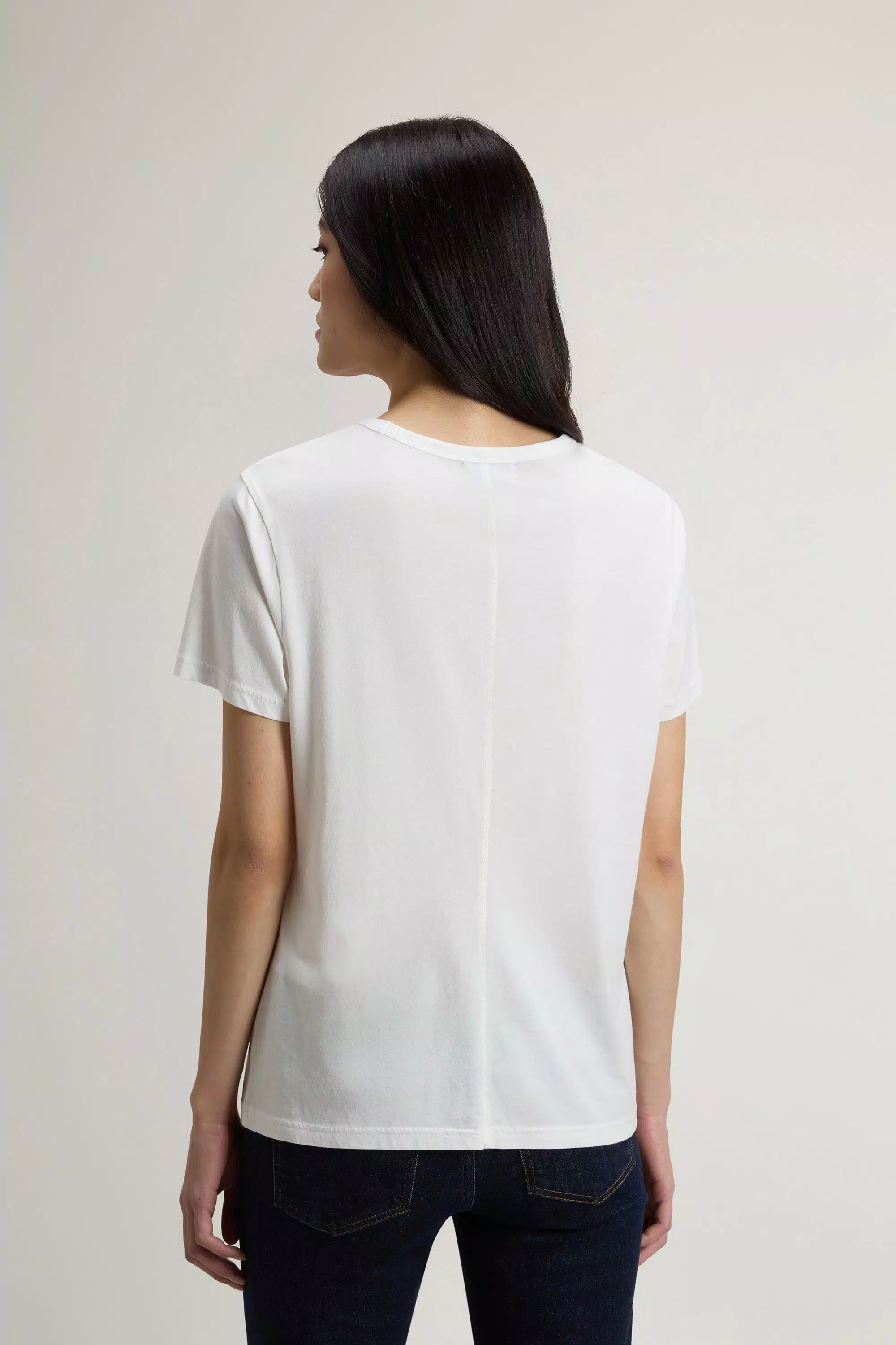 T-Shirt Lusso in Cotone-Misto - Bianco Polare