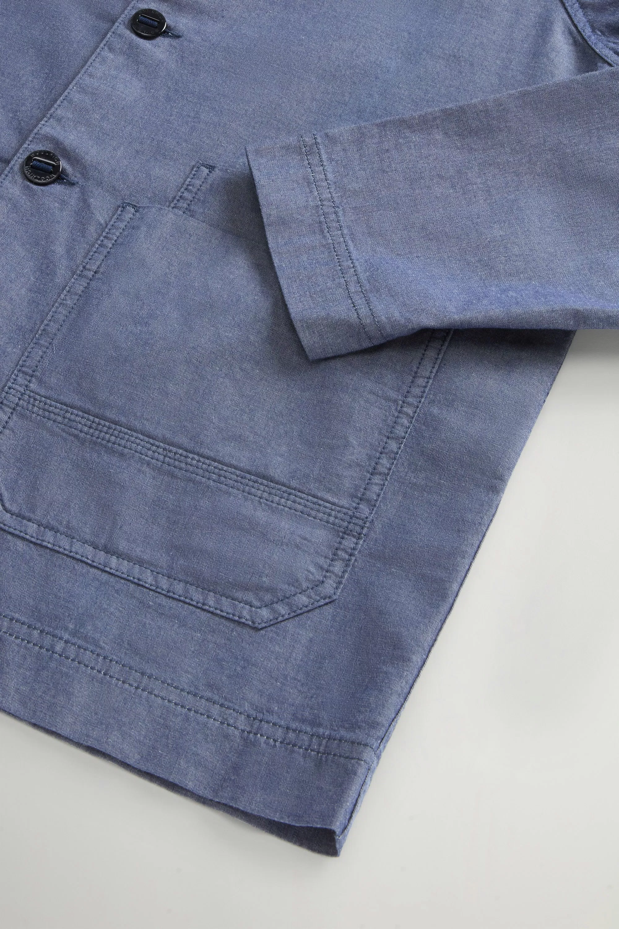 Overshirt in Denim di Cotone Elasticizzato - Indaco Medio