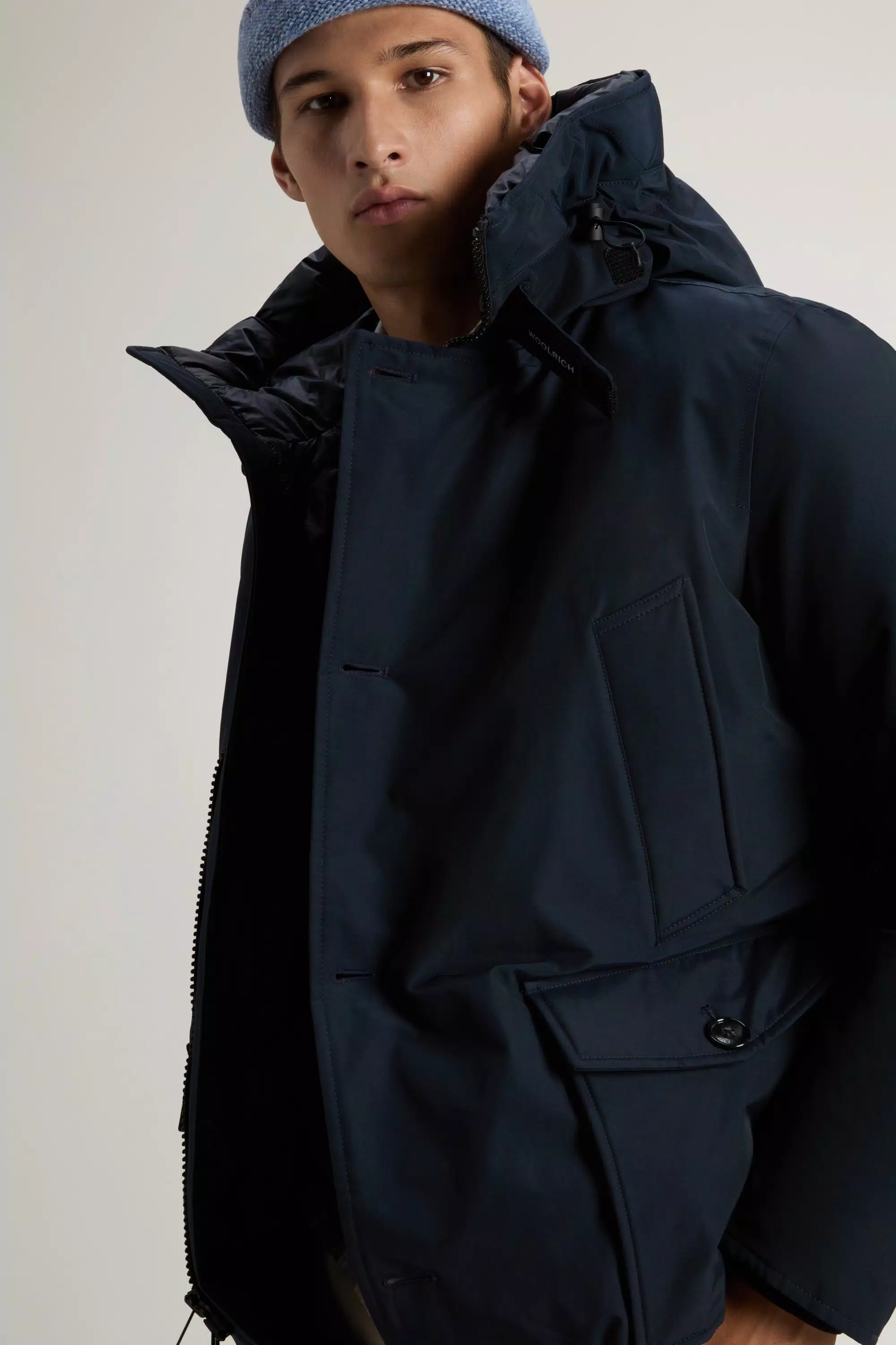 Anorak Artico in Tessuto Ramar - Blu Melton