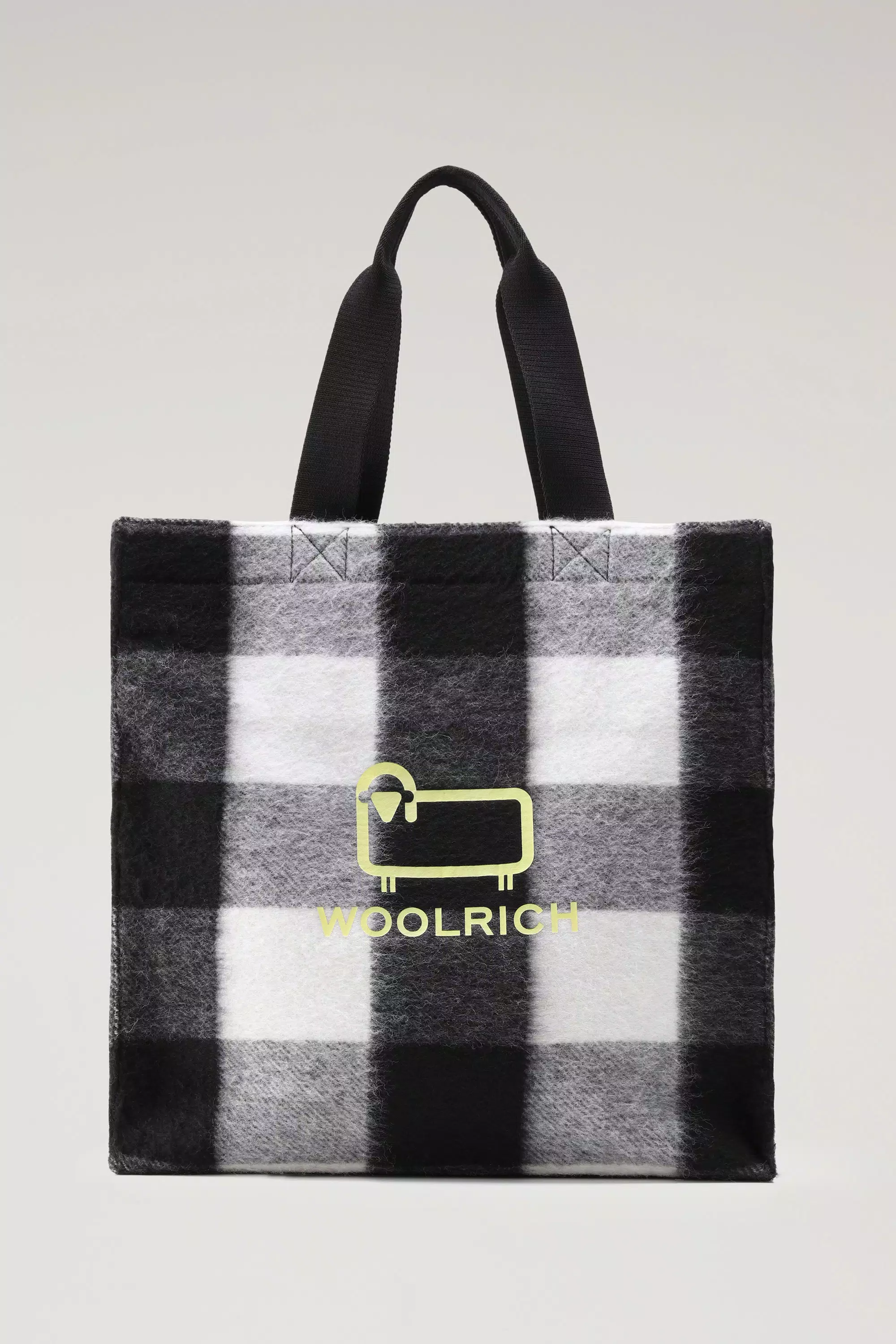 Borsa a Tracolla in Lana Americana a Quadretti Buffalo - Bianco Buffalo