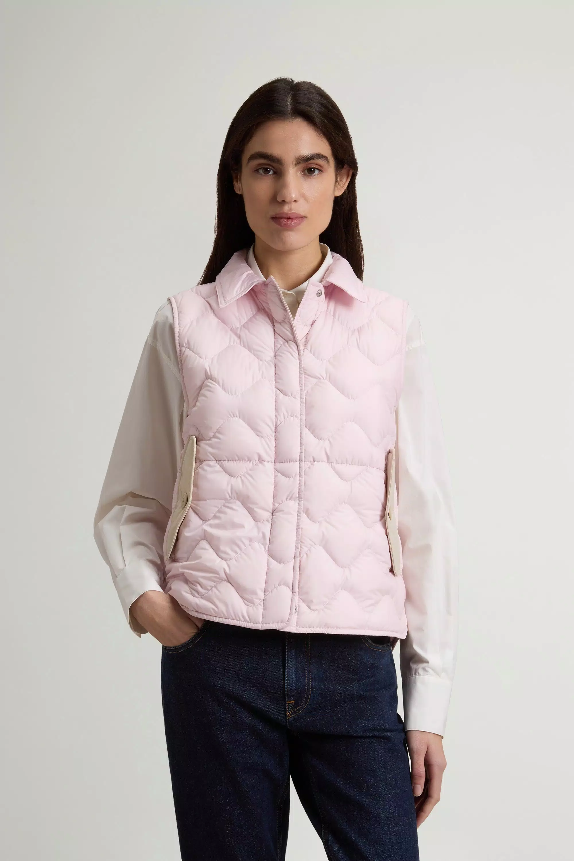 Gilet in Microfibra Trapuntata - Lilla Chiaro