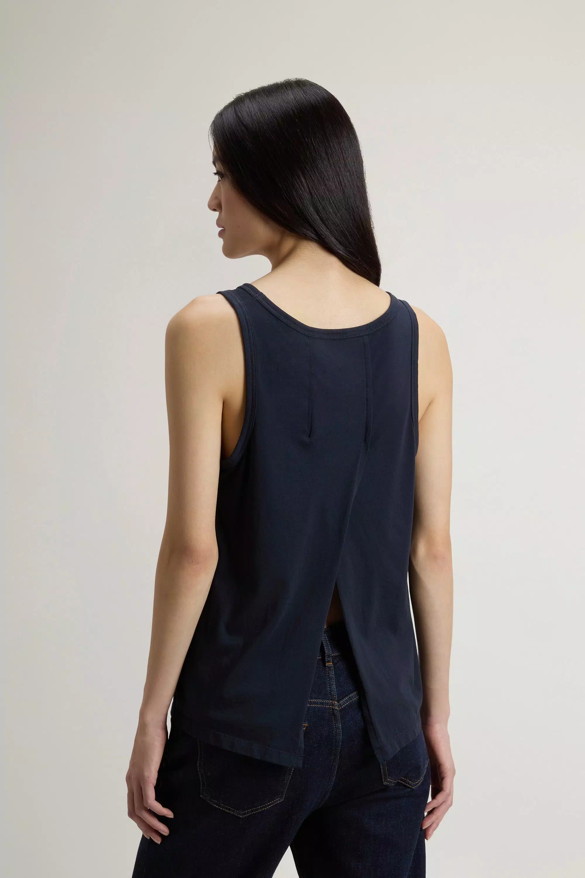 Top in misto cotone e modal - Melton Blue