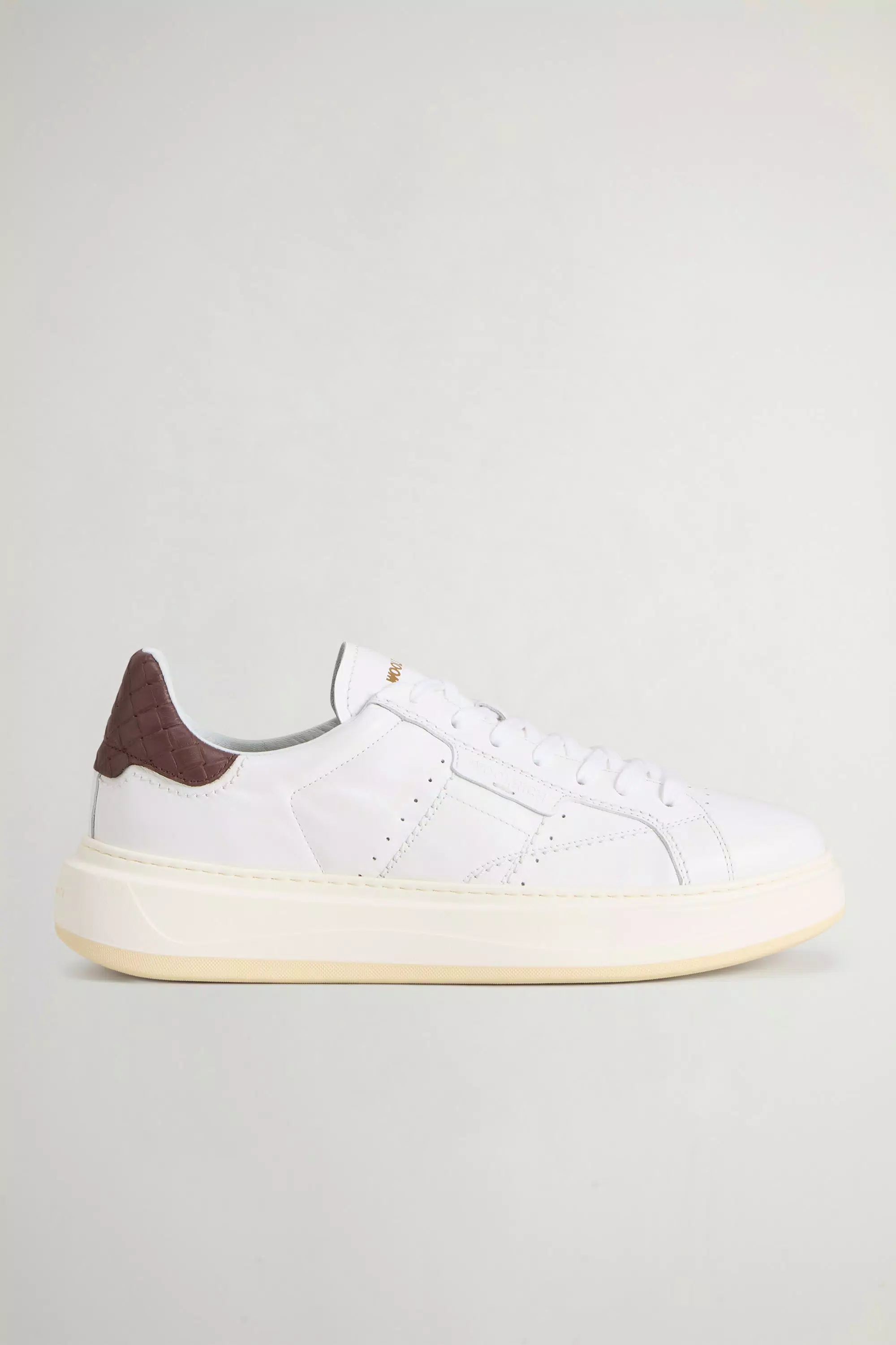 Scarpe da Ginnastica Arrow in Cuoio di Vitello - Marrone Scuro Bianco