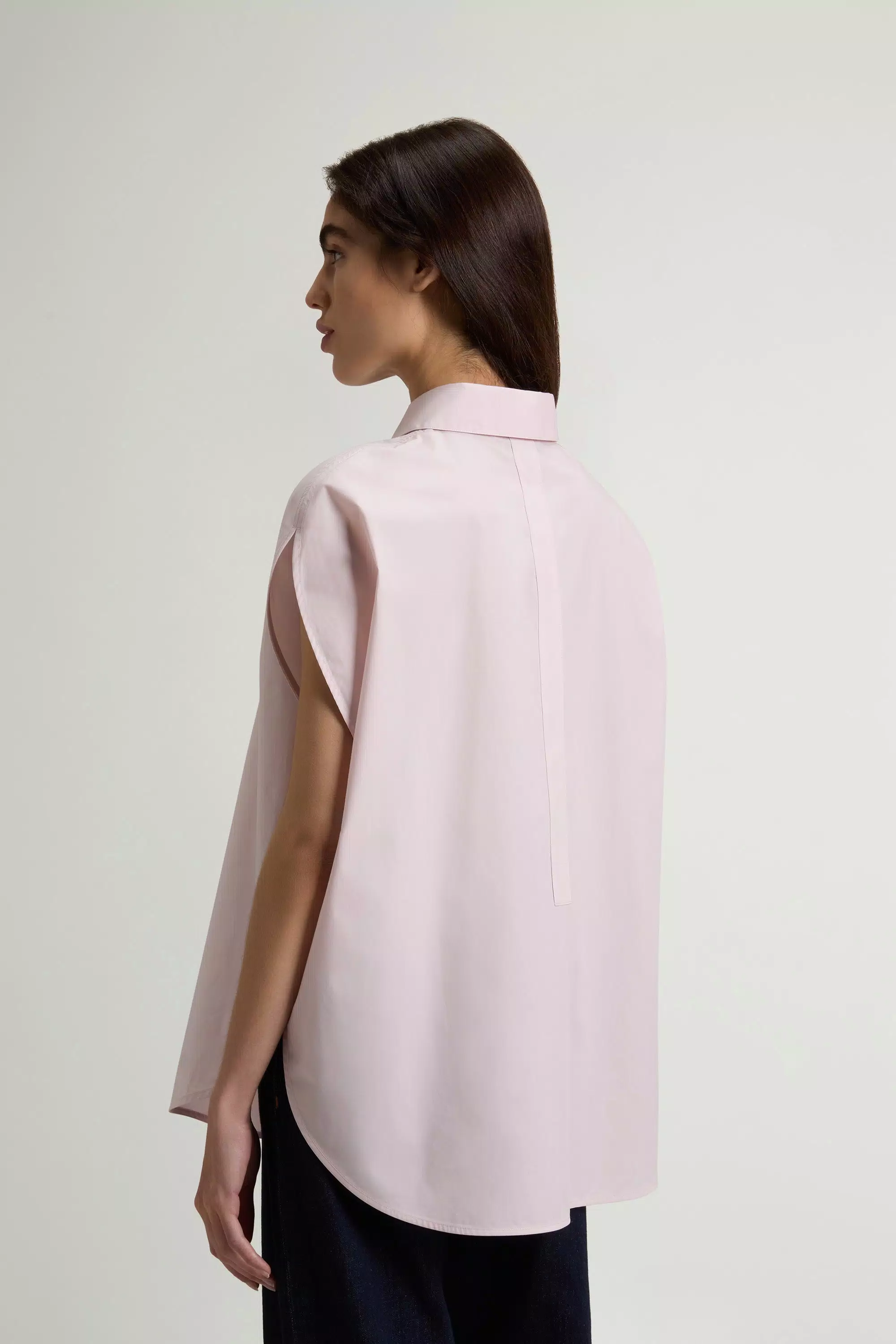 Blusa in popeline di cotone puro - Lilla chiaro