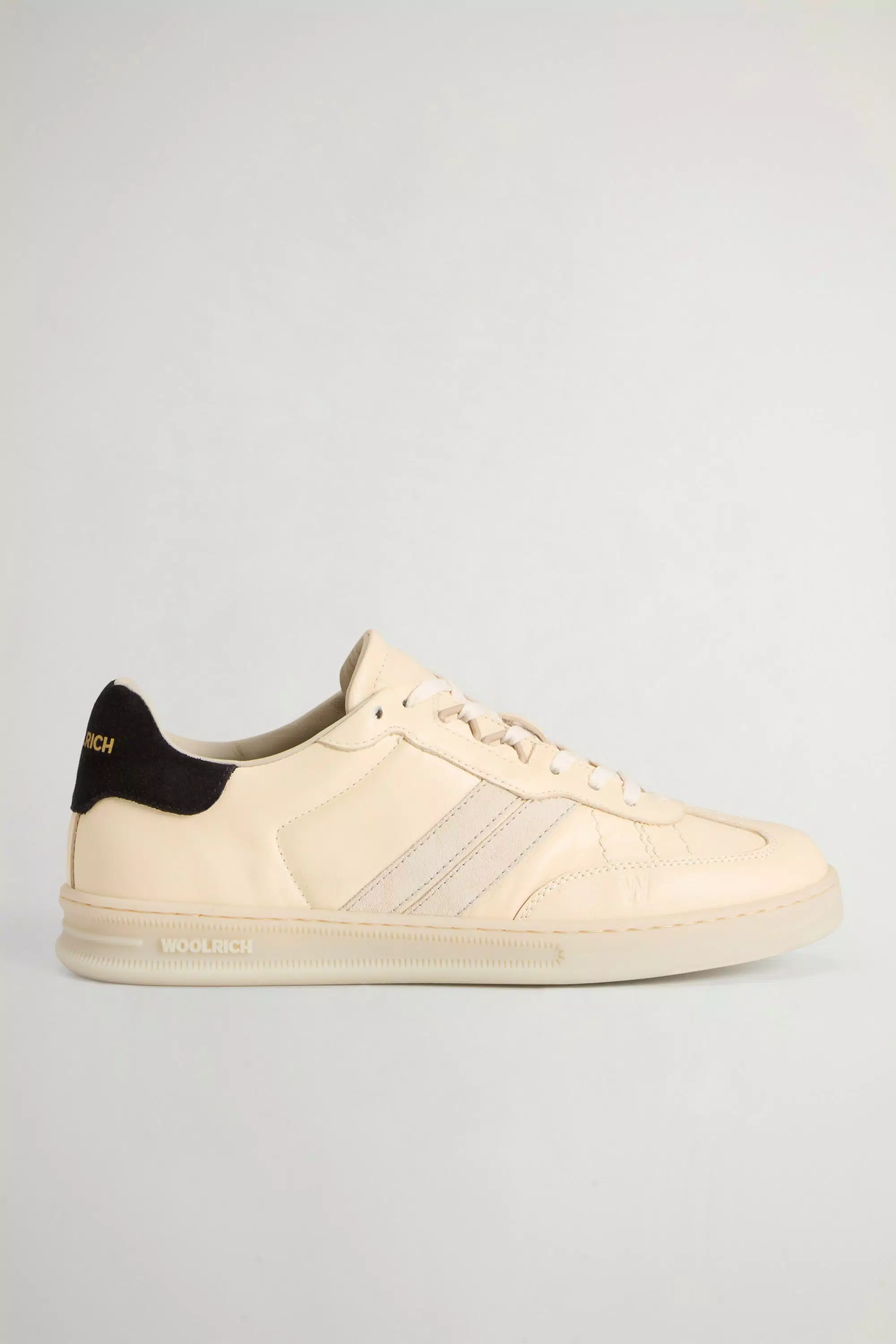 Scarpe da tennis Doubleu in pelle nappa con dettagli in suede - Bianco avorio