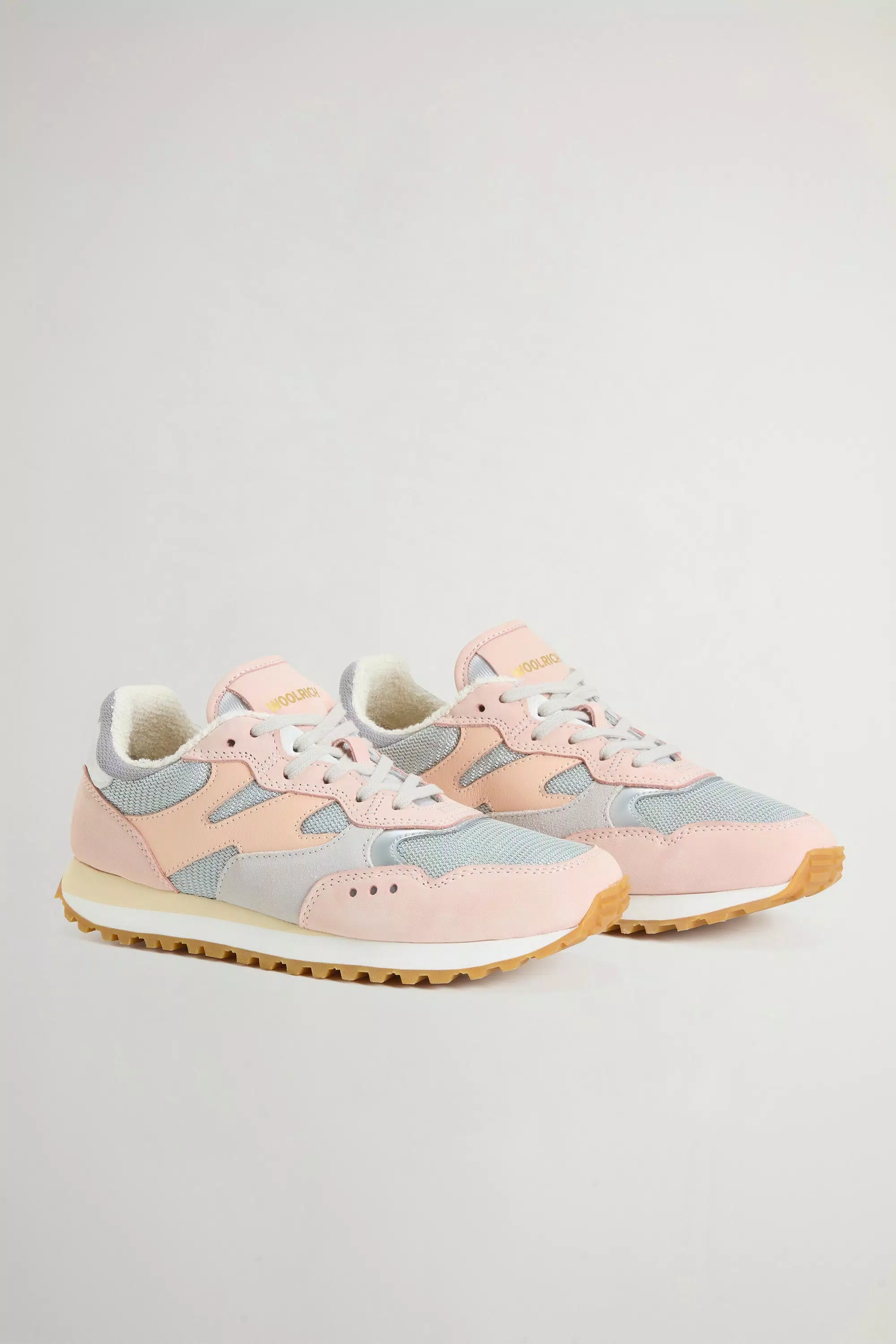 Scarpe da Ginnastica Gravel in Nylon con Inserti in Pelle e Suede - Grigio Rosa