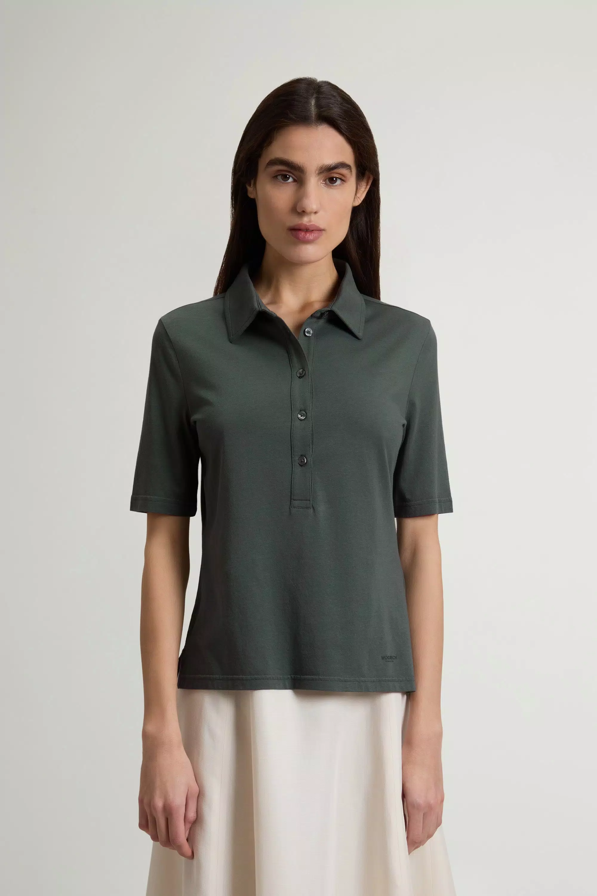 Maglia Polo Lusso in Miscela di Cotone e Modal - Forest Veil