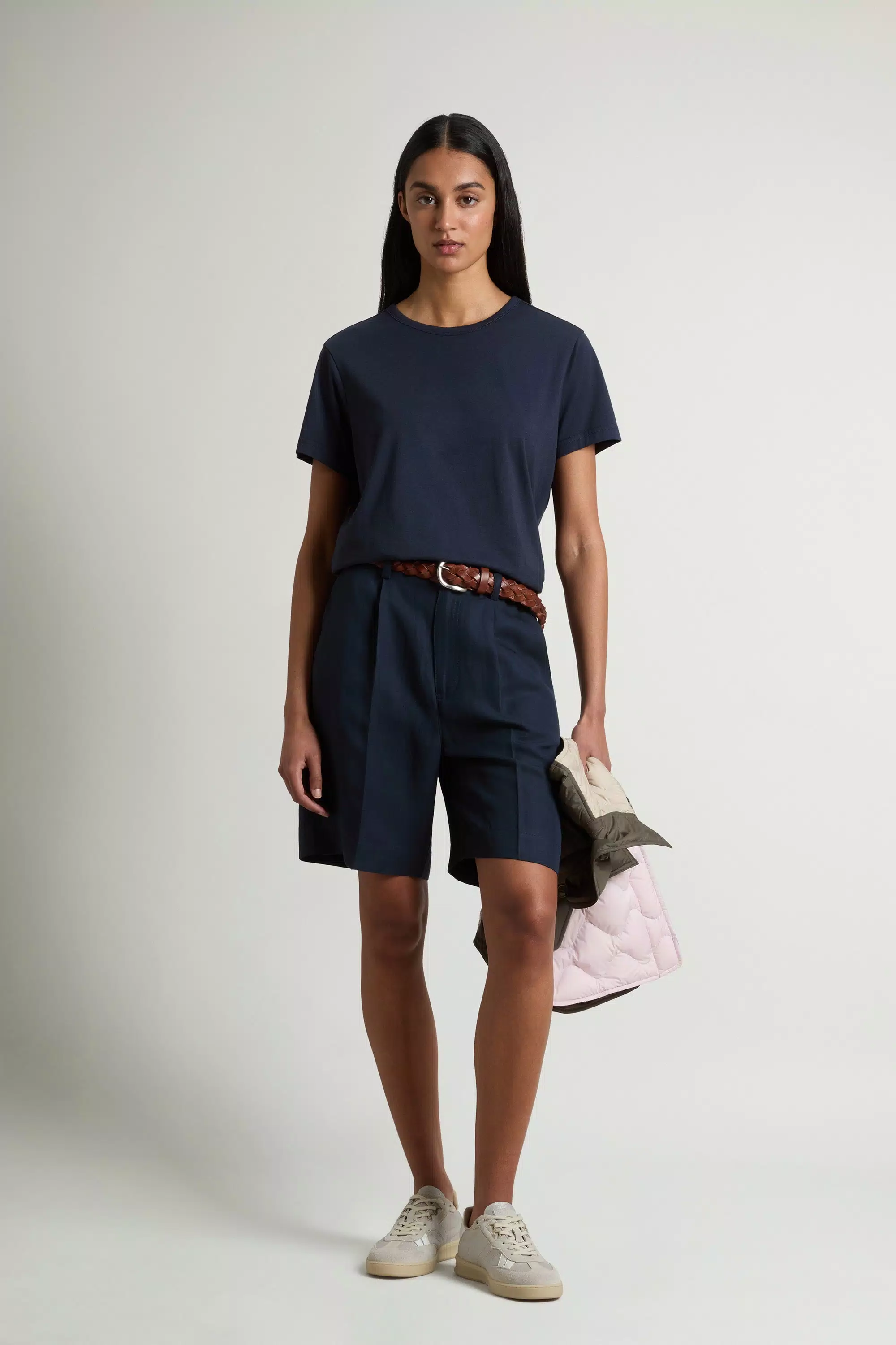 T-Shirt Lusso in Cotone-Misto - Blu Melton