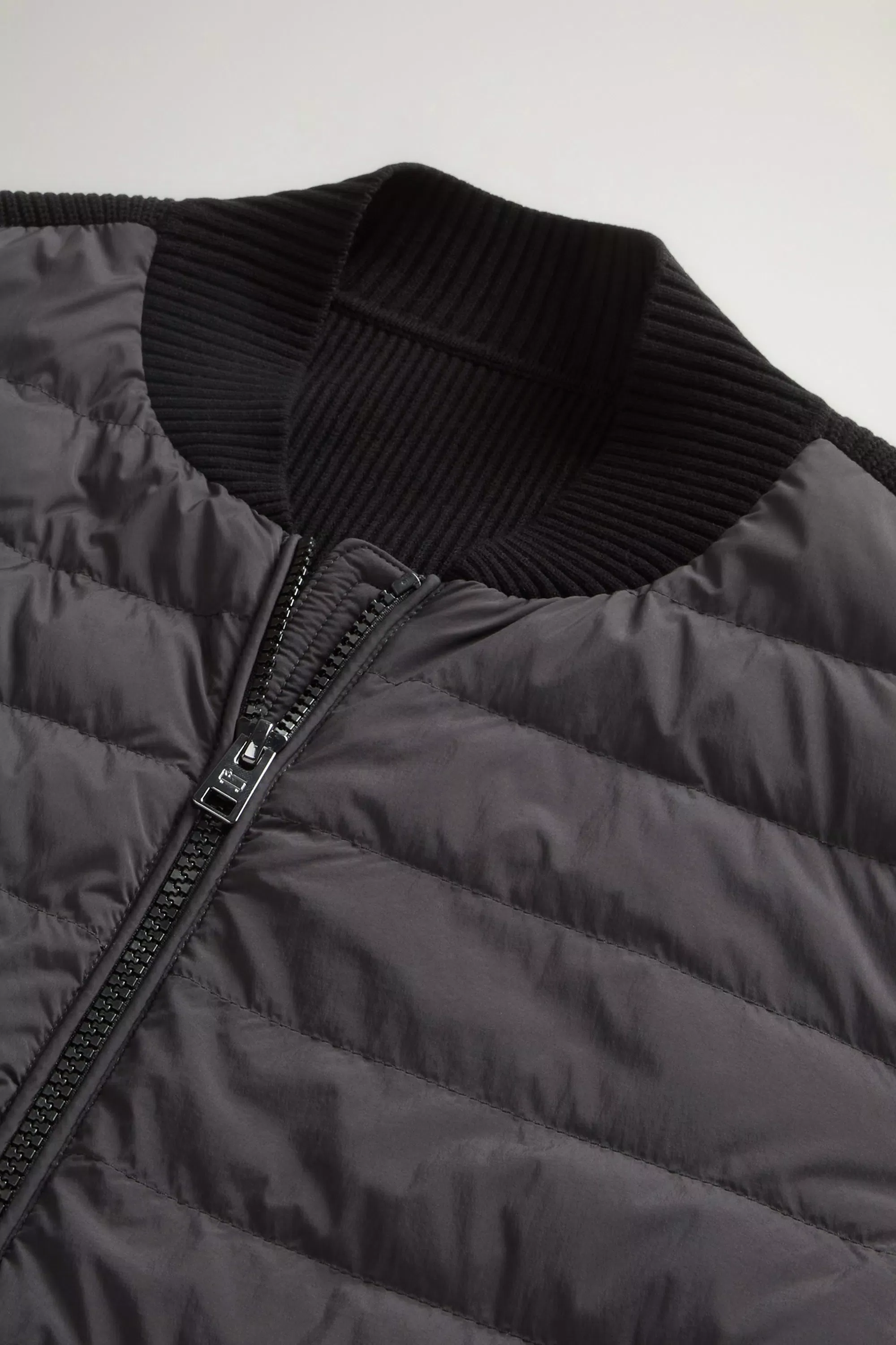 Giacca bomber ibrida in nylon - Nero sbiadito