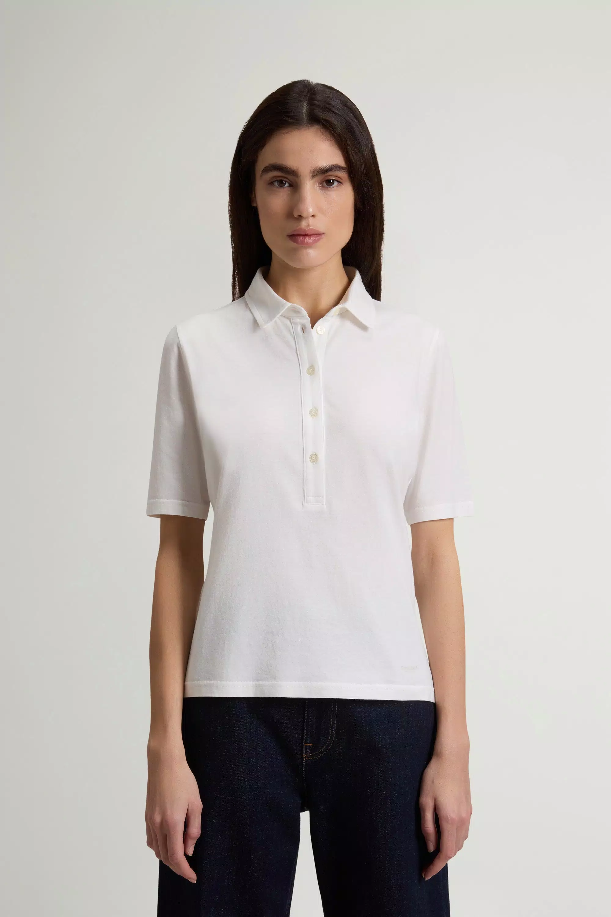Maglia Polo Lusso in Miscela di Cotone e Modal - Bianco Artico
