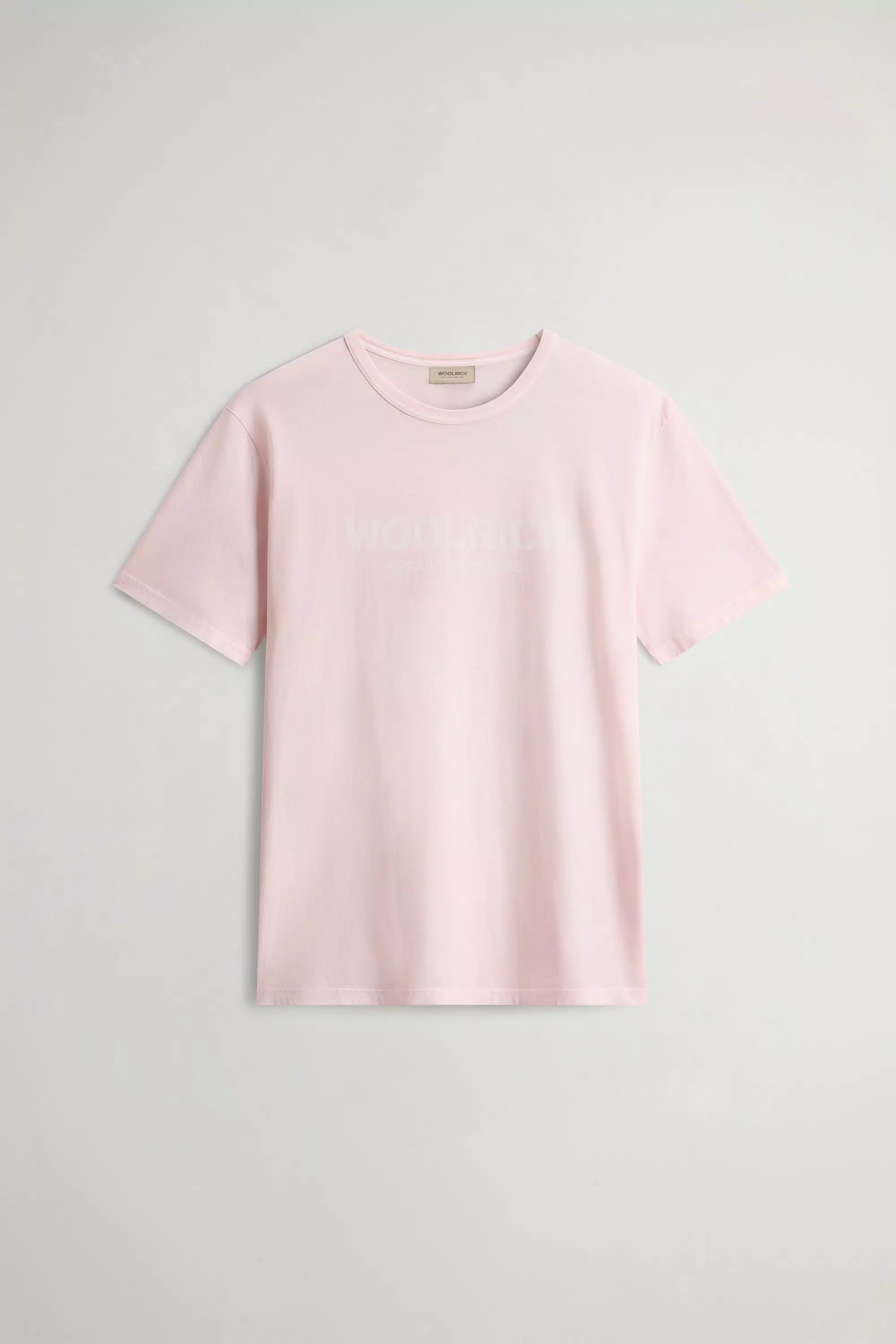 T-Shirt in Cotone Puro con Tintura di Abbigliamento - Lilla Chiaro Sbiadito