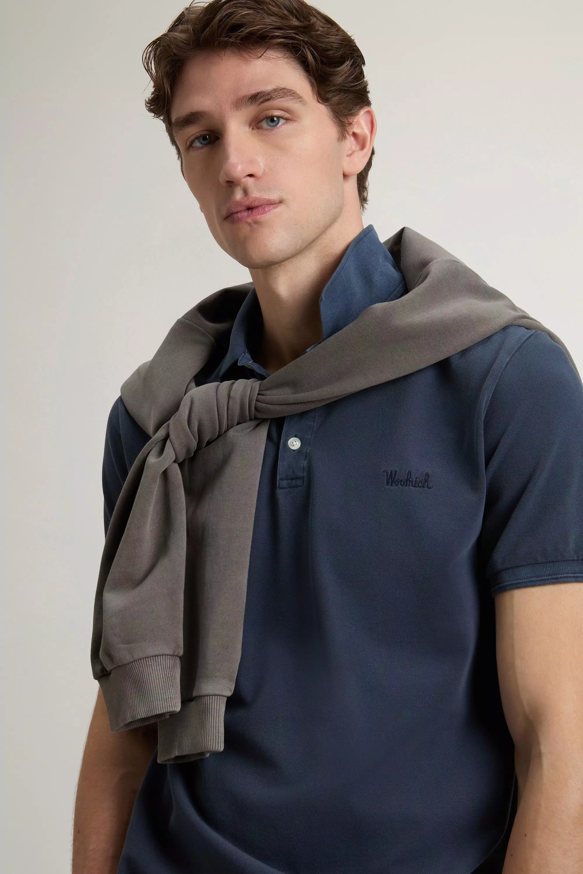 Maglietta Polo Mackinack in Cotone Piqué Elasticizzato - Melton Blu Finito