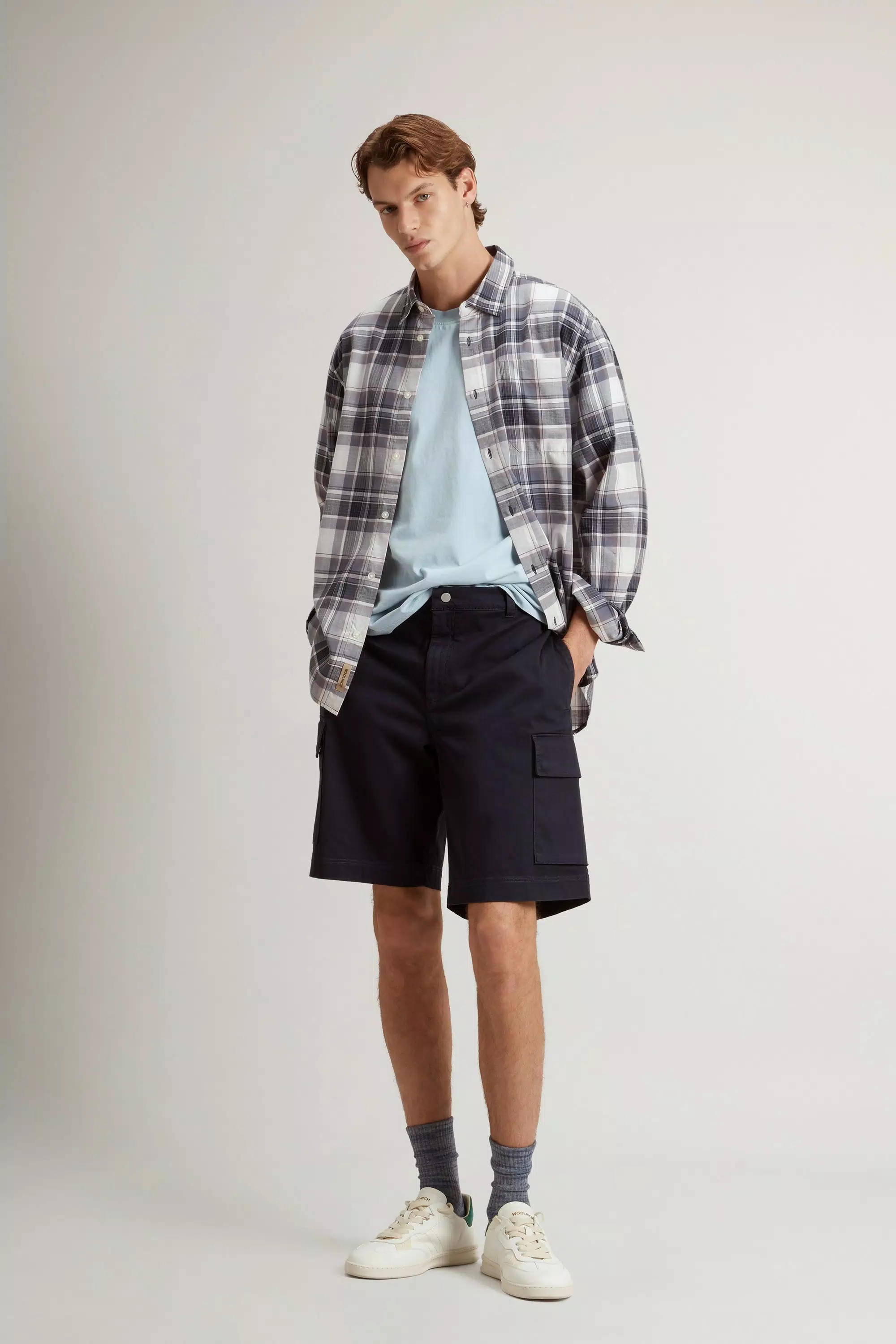 Camicia Warren in Cotone Puro a Quadri - Quadri Grisaille
