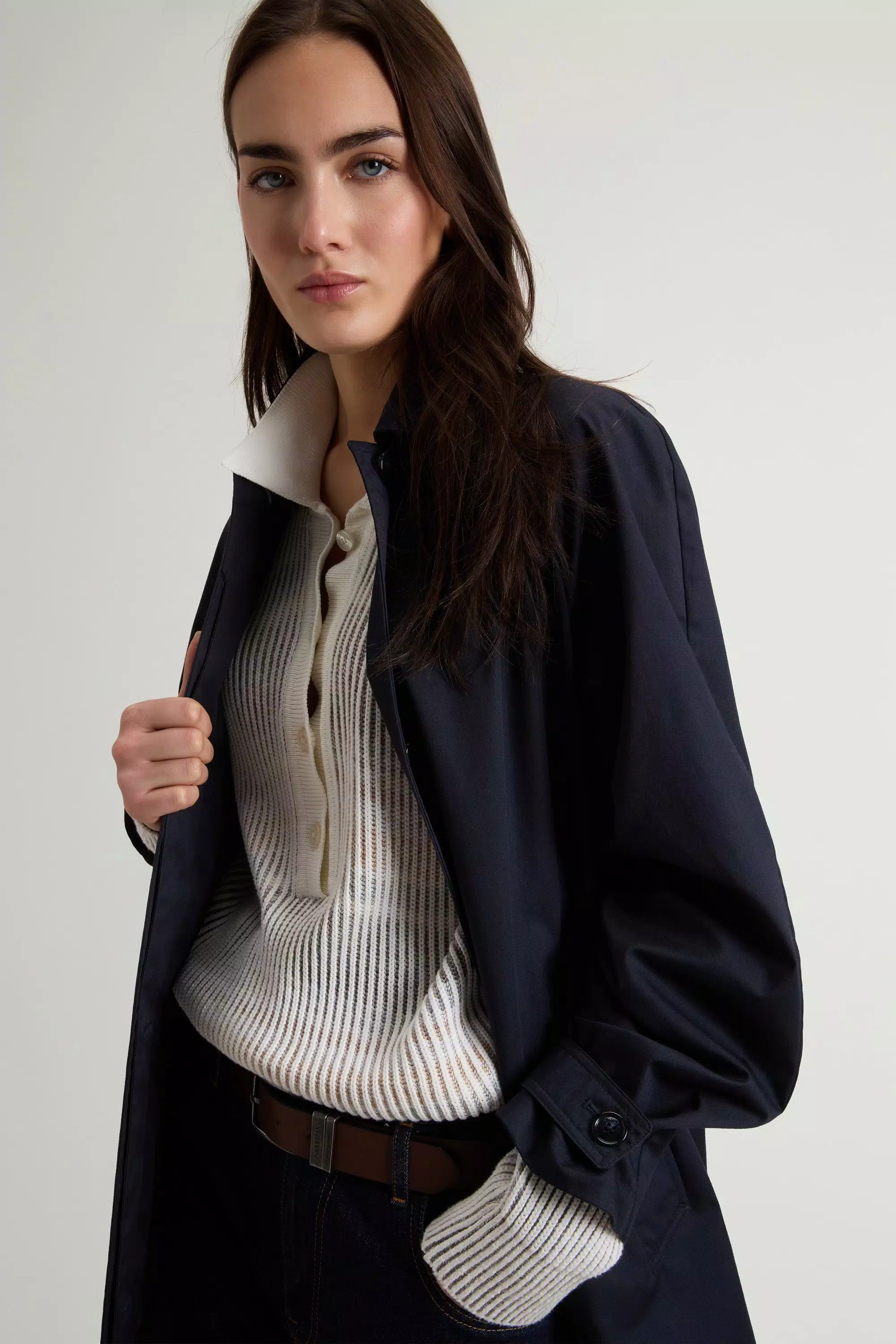 Impermeabile in Cotone Puro - Blu Melton