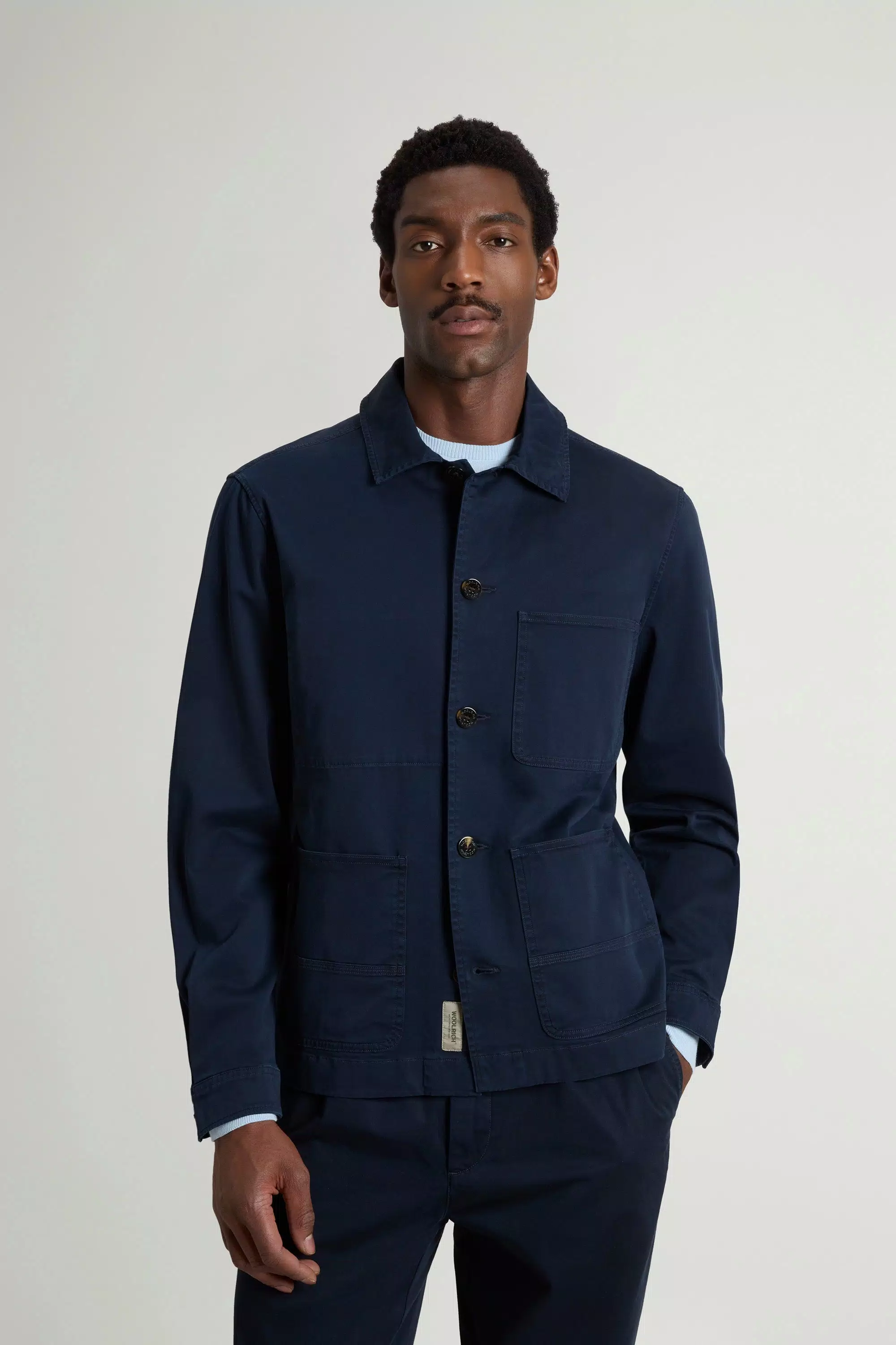 Giacca da Lavoro Tinta in Cotone Twill - Blu Melton