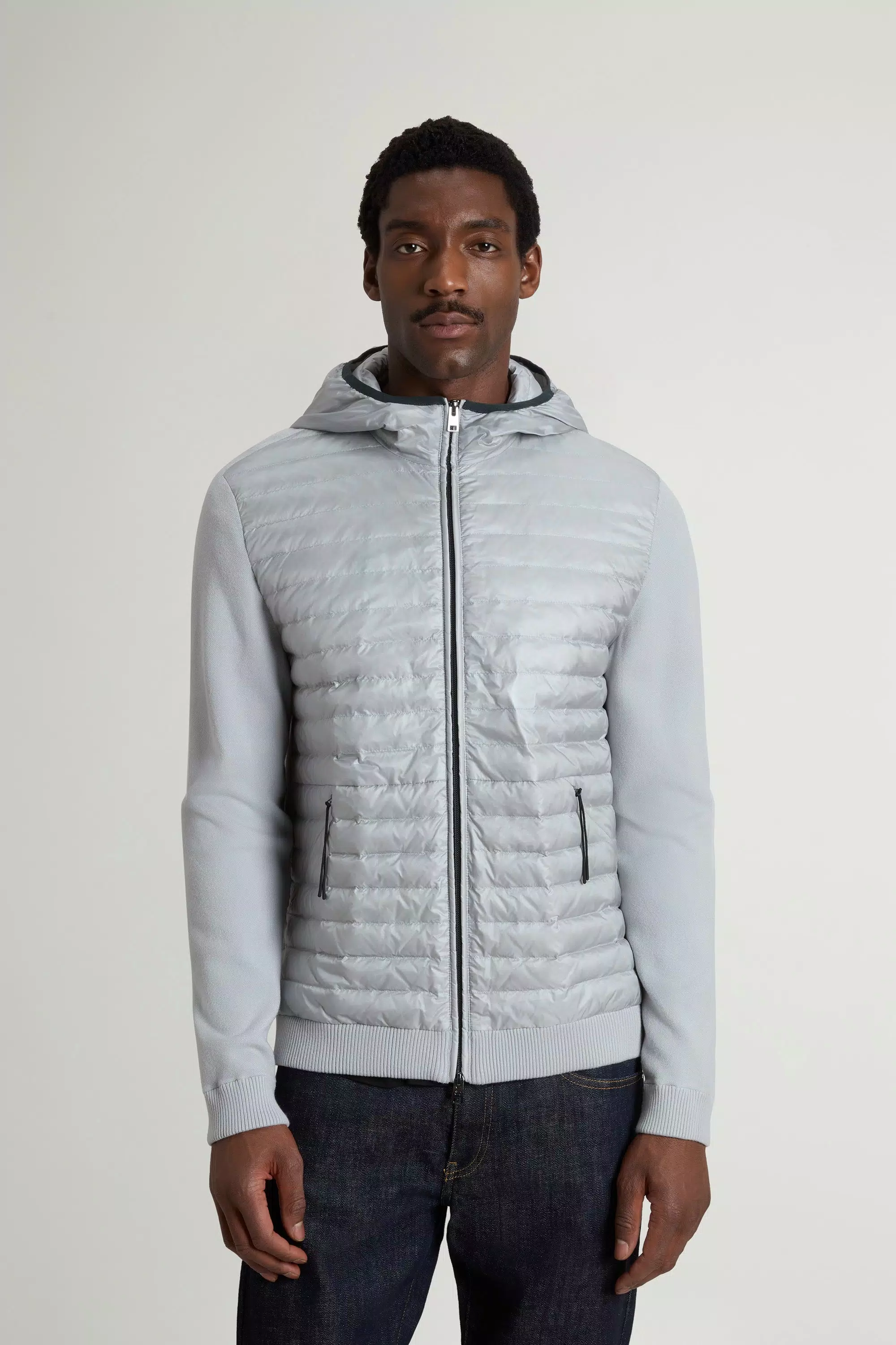Giubbotto ibrido Allen in nylon ripstop - Nebbia portuale