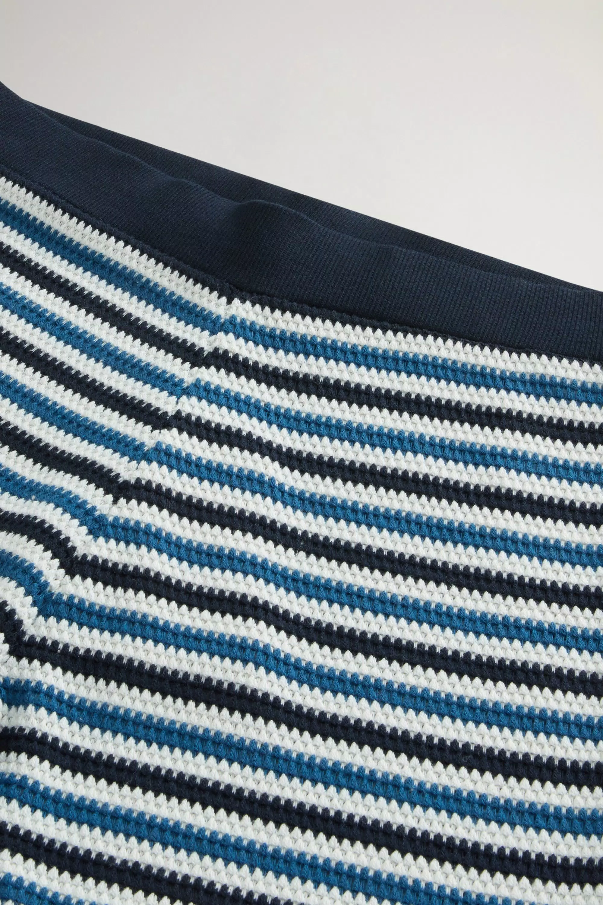 Shorts in Cotone con Fantasia a Strisce - Strisce Melton Blu