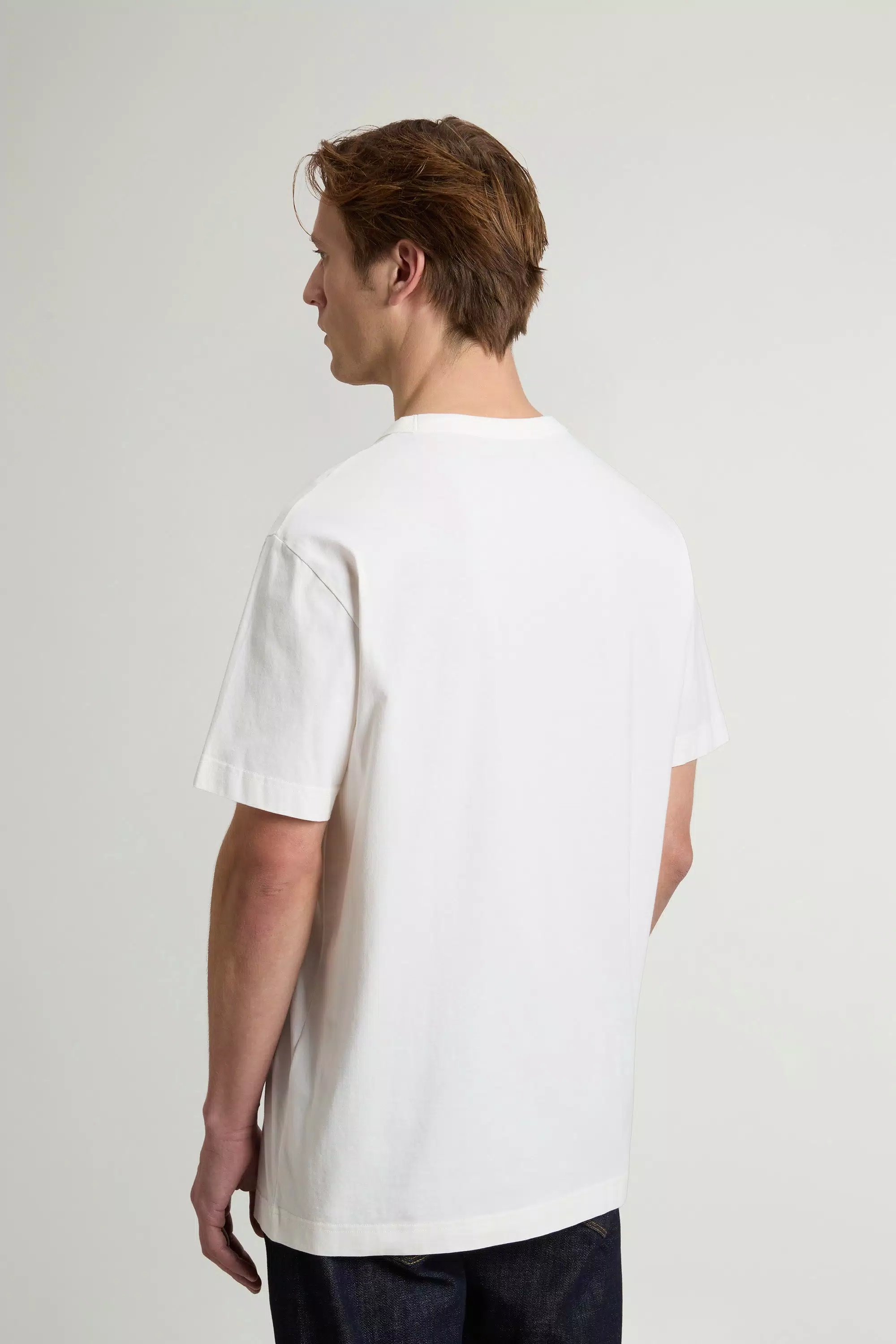 T-Shirt in Cotone Puro con Logo - Bianco Artico