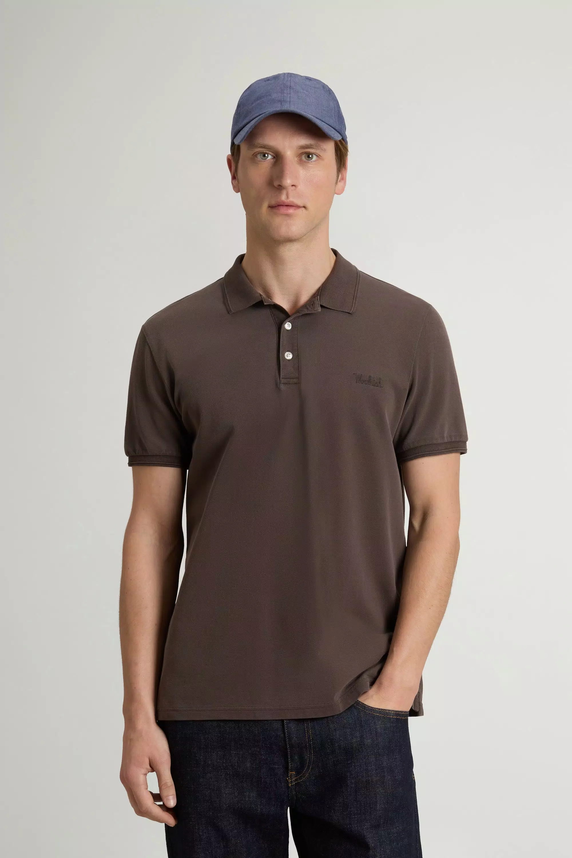 Maglietta Polo Mackinack in Cotone Piqué Elasticizzato - Nero Slate Finito