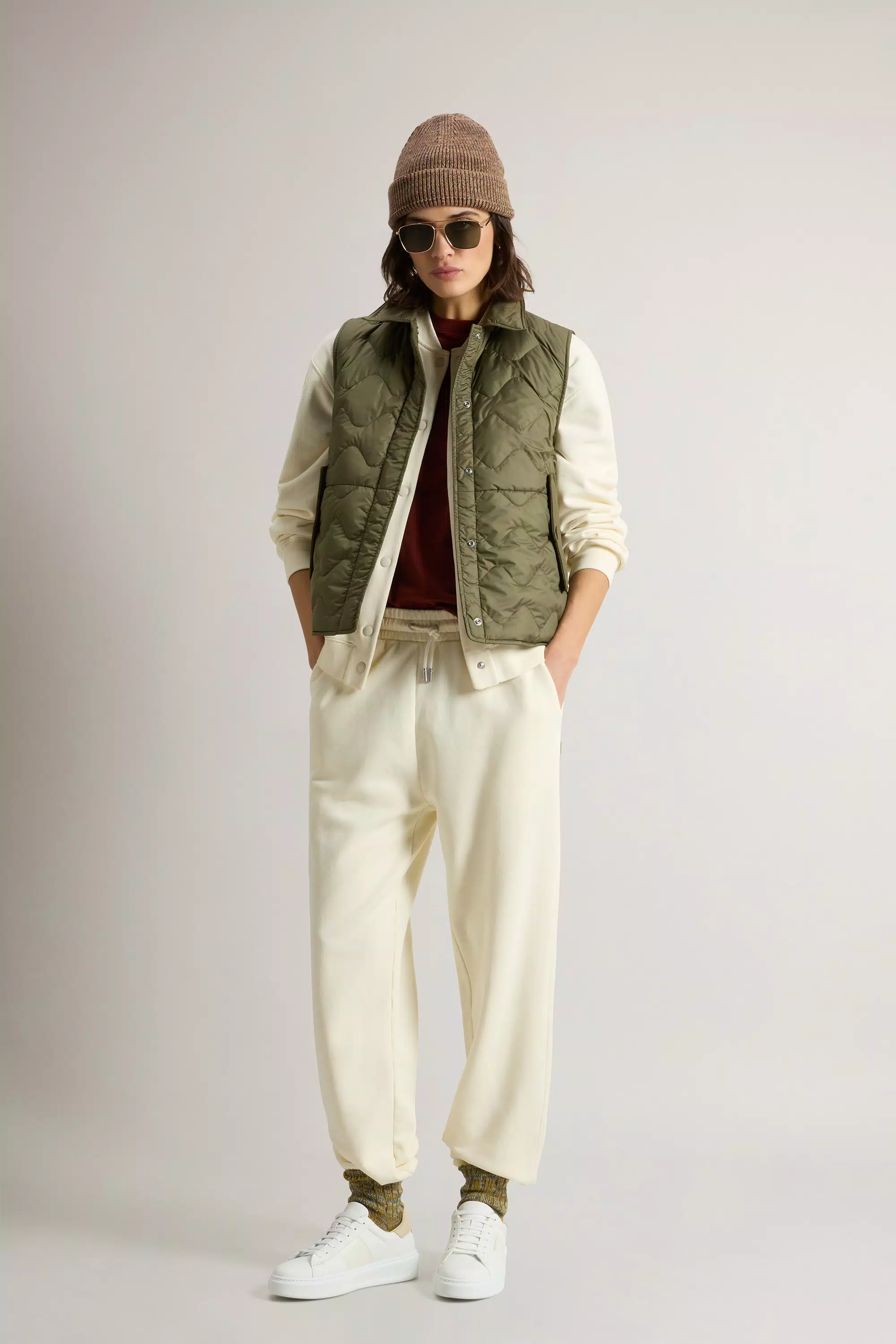 Gilet in microfibra trapuntata Heritage - Greenstone