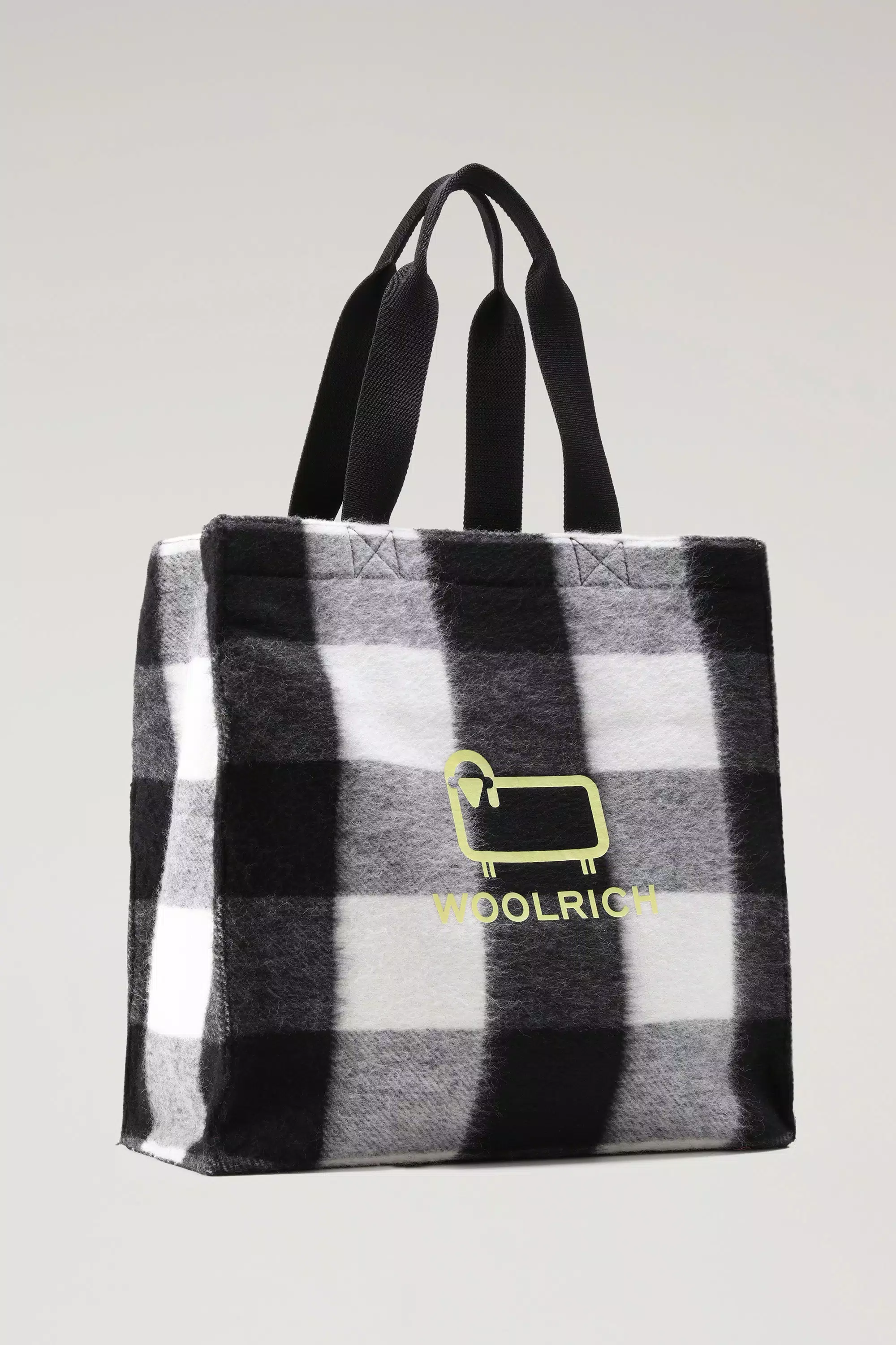 Borsa a Tracolla in Lana Americana a Quadretti Buffalo - Bianco Buffalo