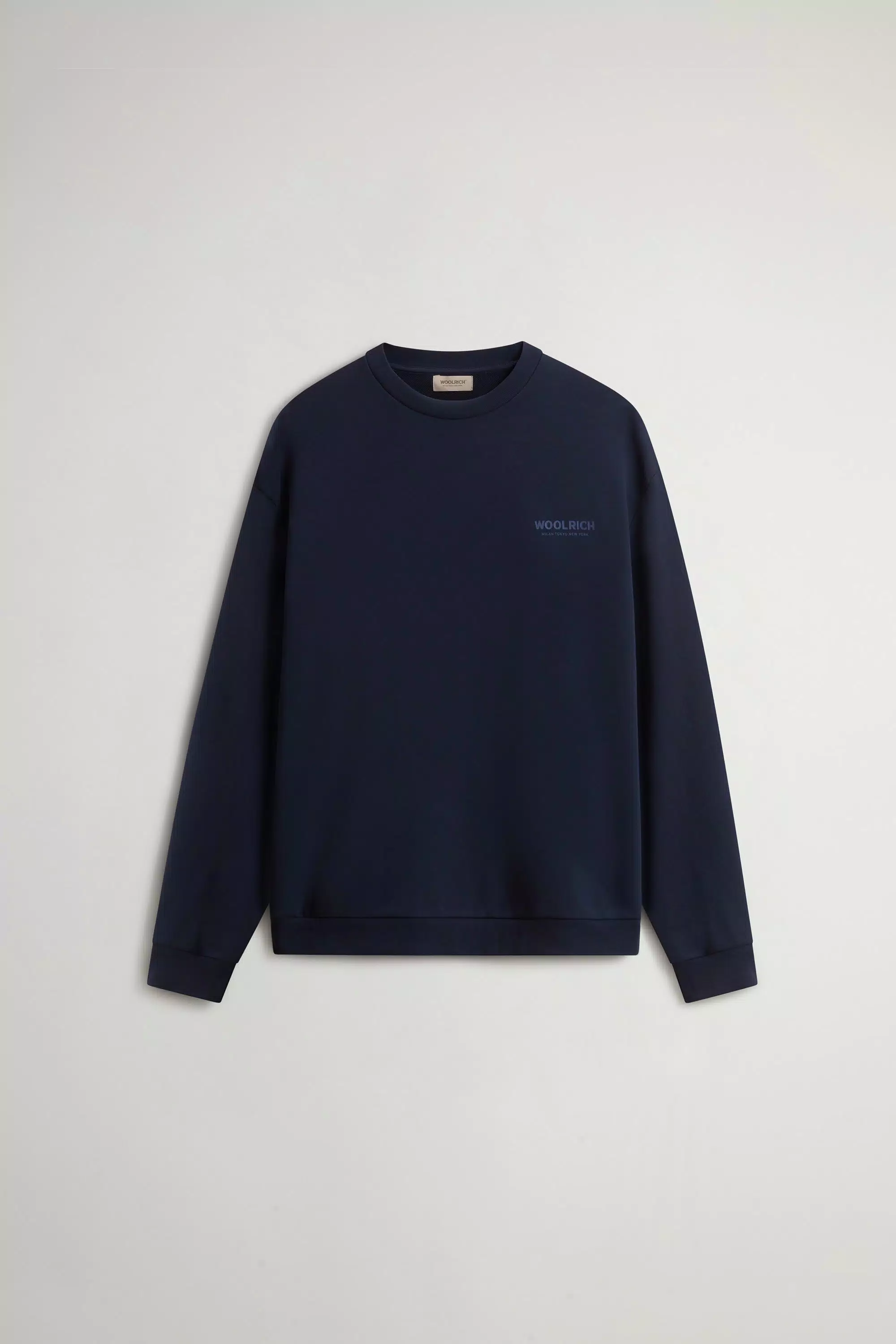 Felpa girocollo in cotone puro con logo macro sul retro - Melton Blue
