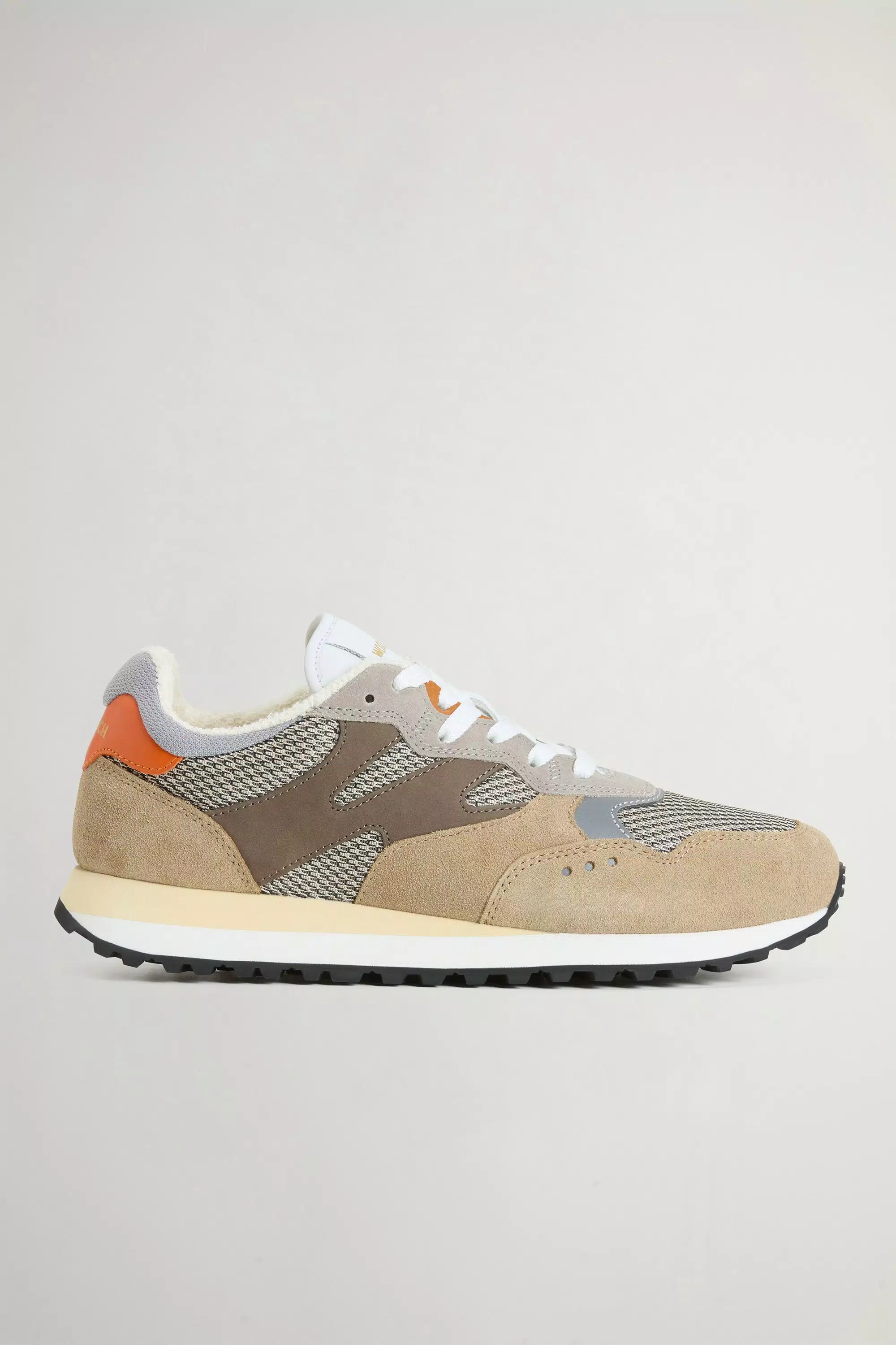 Scarpe da Ginnastica Gravel in Nylon con Inserti in Pelle Suede - Beige Beige