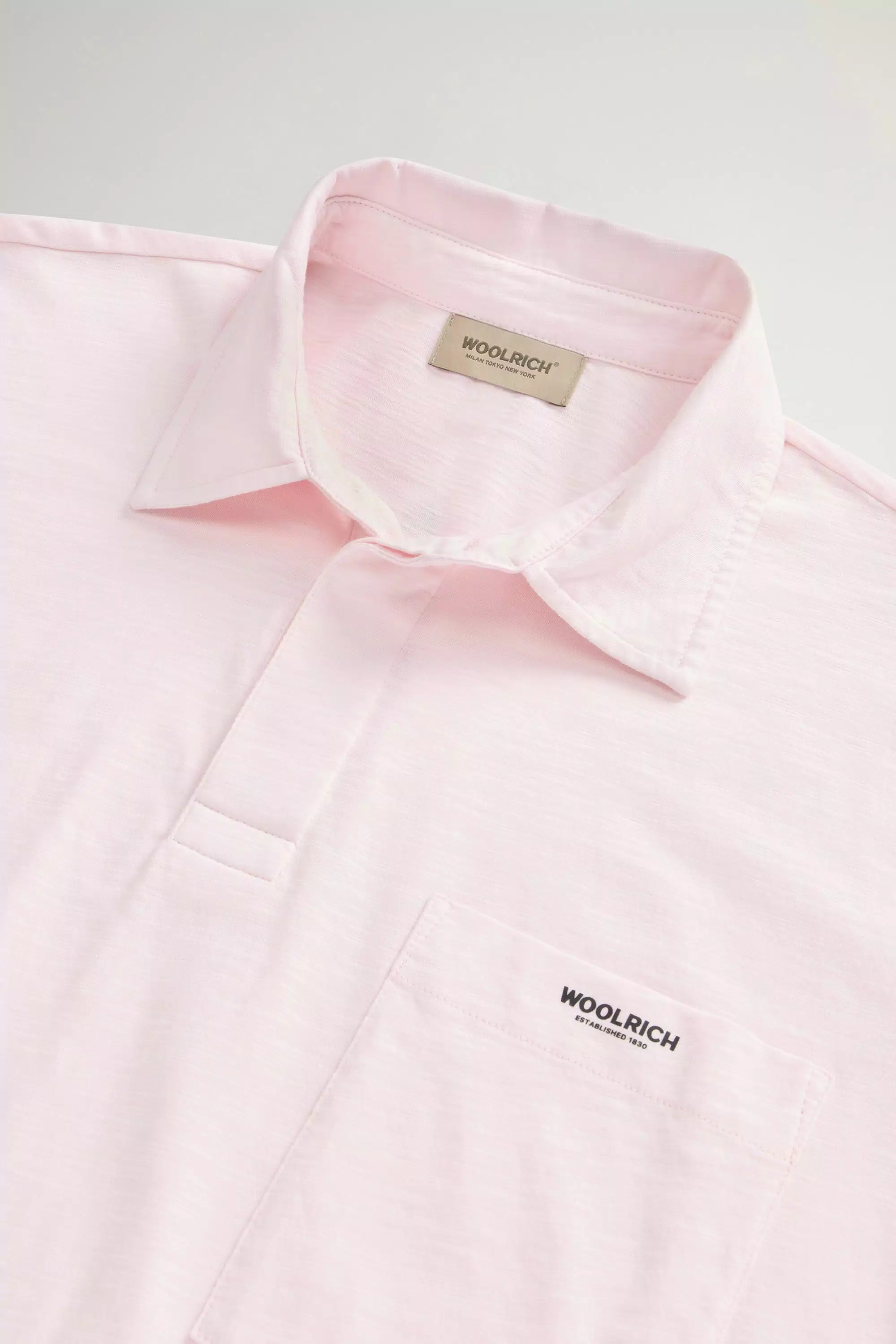 Maglia Polo in Cotone Puro con Effetto Slub - Lilla Chiaro