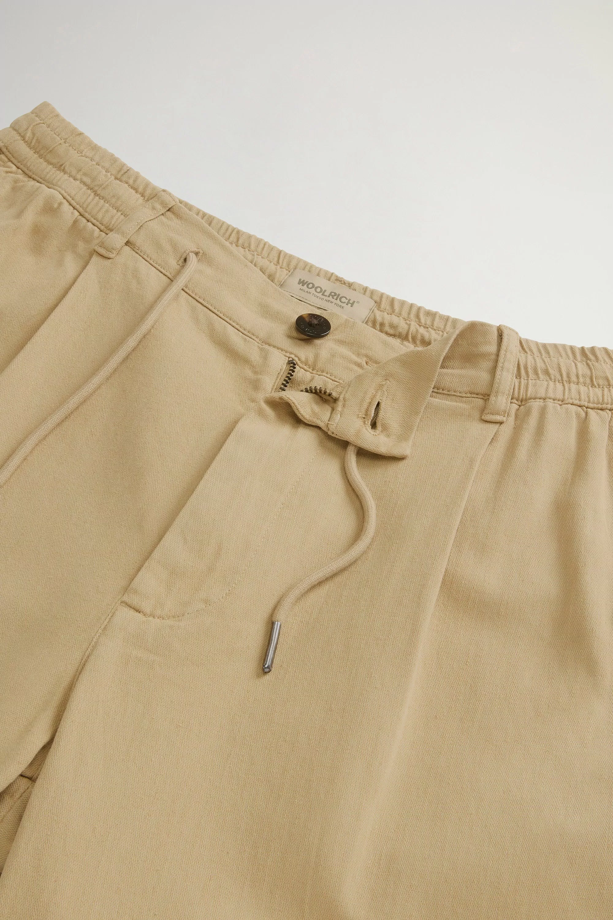Pantaloni Milton in Cotone e Lino Tinti in Tessuto - Travertino